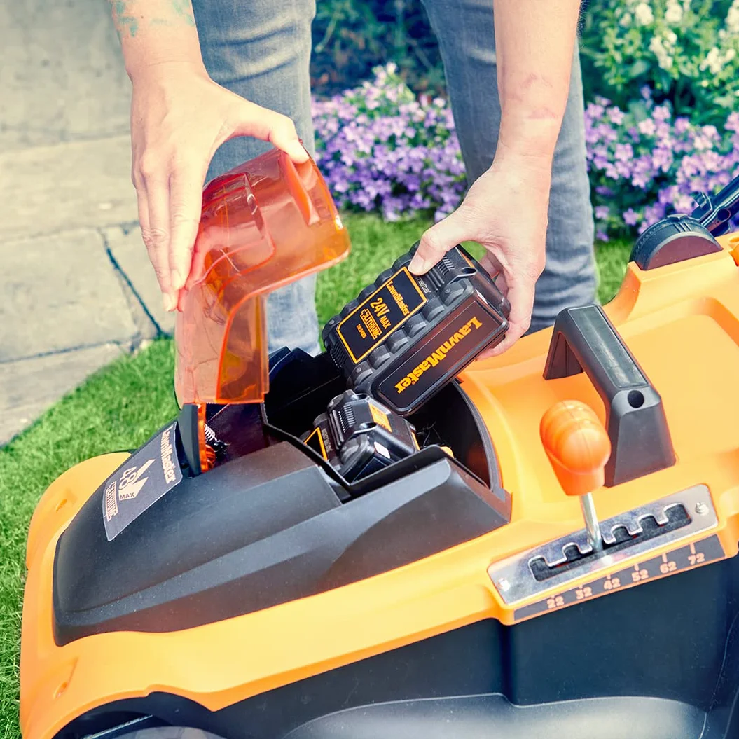 Lawnmaster CLMF4841E Akumulatorowa Kosiarka do Trawy 37 cm 6 Regulowanych Wysokości Cięcia