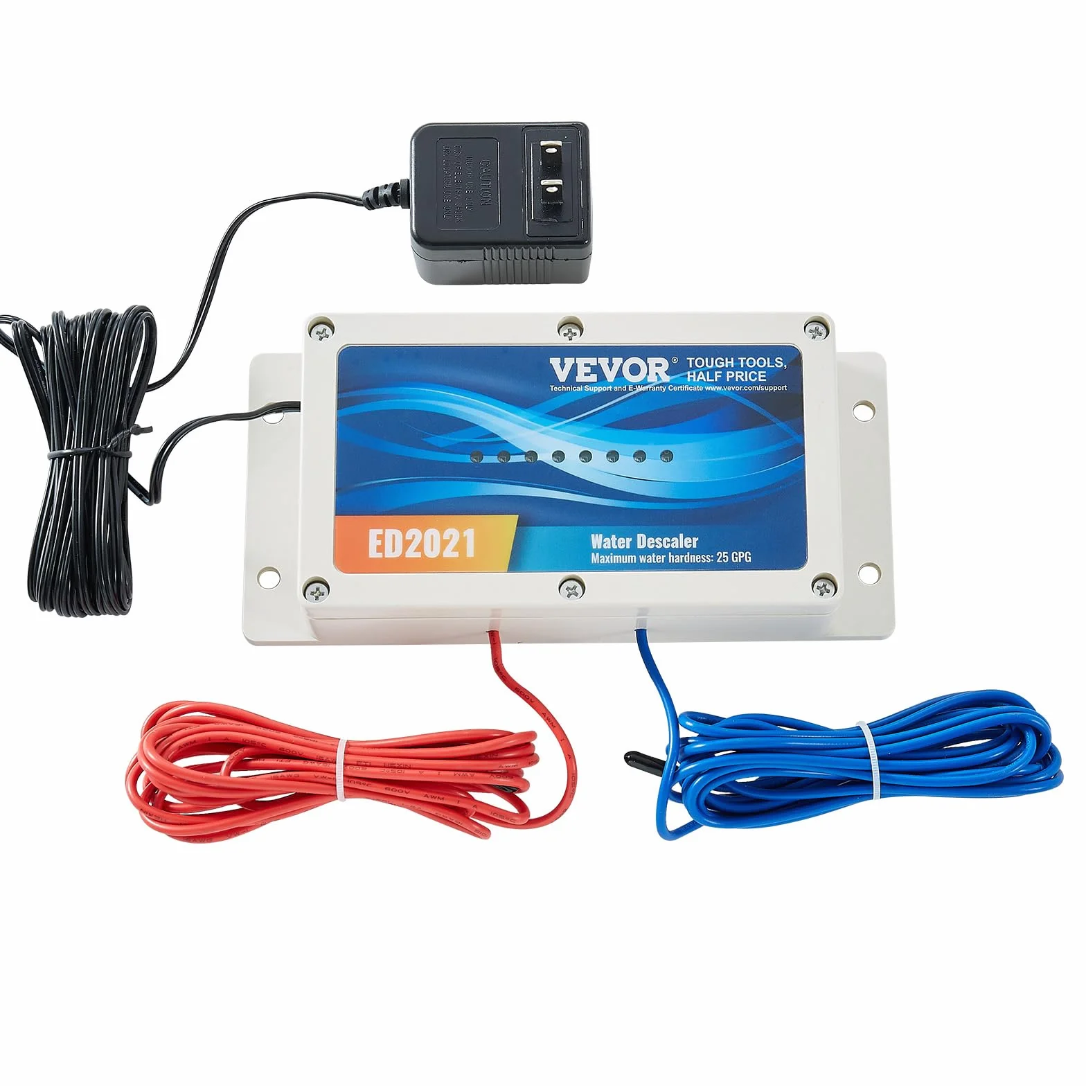 VEVOR Elektroniczny system odkamieniania wody, odkamieniacz bez soli, zmiękczacz twardej wody w celu zmniejszenia gromadzenia się kamienia do domowych rur hydraulicznych, maszyna do zmiękczania wody