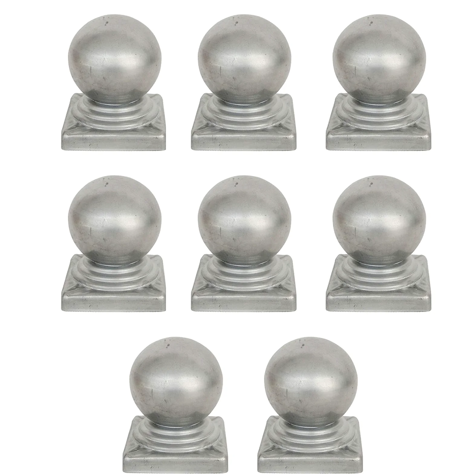 Ocynkowane, 8 sztuk kuli, 120 x 120 mm, nasadki słupkowe do tarasu ogrodowego, dekoracyjna nakładka na kule do ogrodzeń drewnianych i metalowych