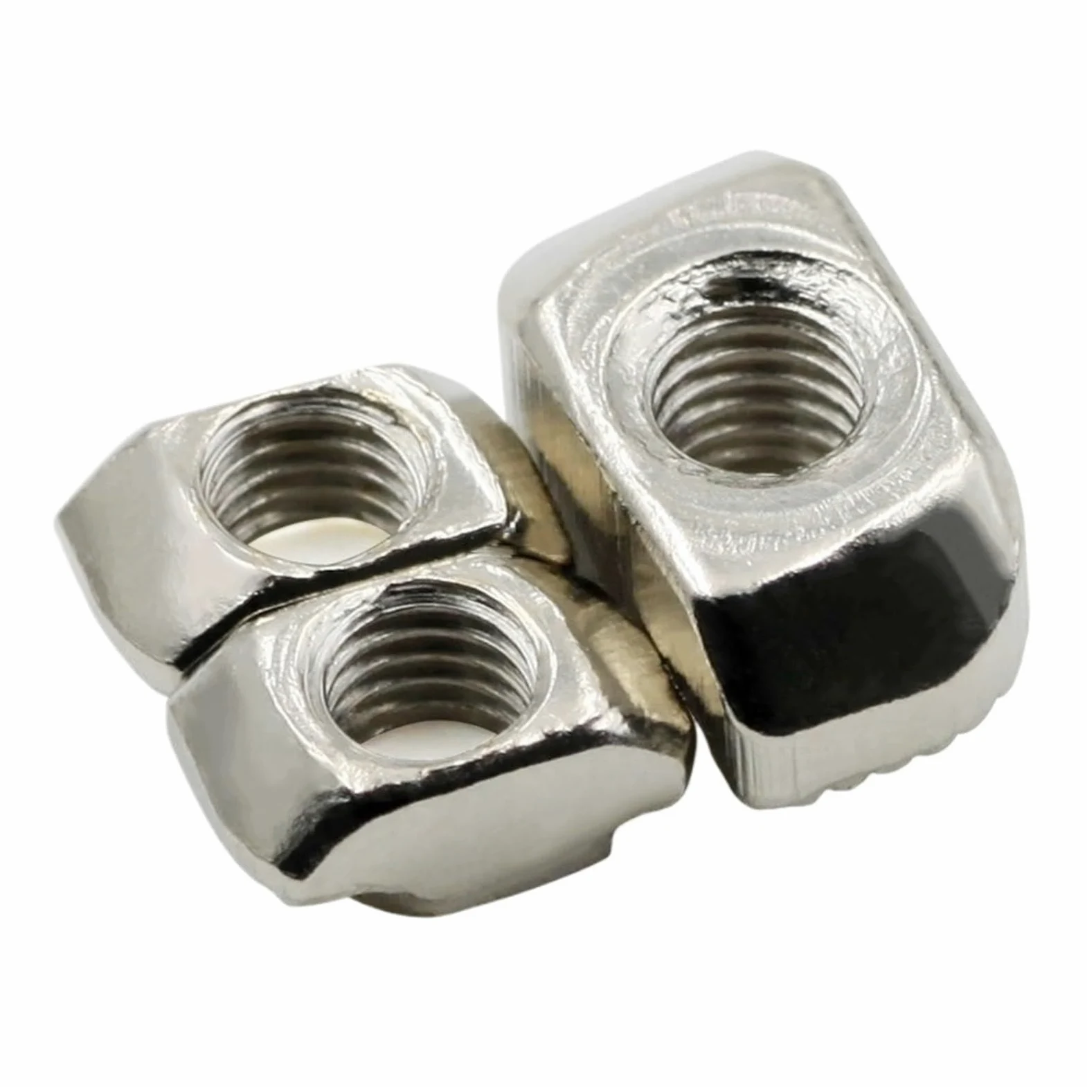 Śruby z nakrętkami T, Nakrętka młoteczkowa M3-M8 niklowana do profili aluminiowych 20 30 40 45 10/20/50/100 szt.(100 PCS,4545 T-nut M6)