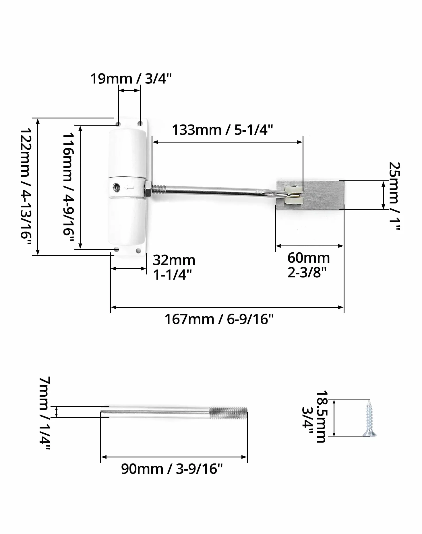 QWORK® Automatyczne zamykanie drzwi, zamykanie drzwi sprężynowych, stop aluminium, do drzwi rodzinnych, drzwi drewniane, maksymalna szerokość drzwi 1000 mm, czarny
