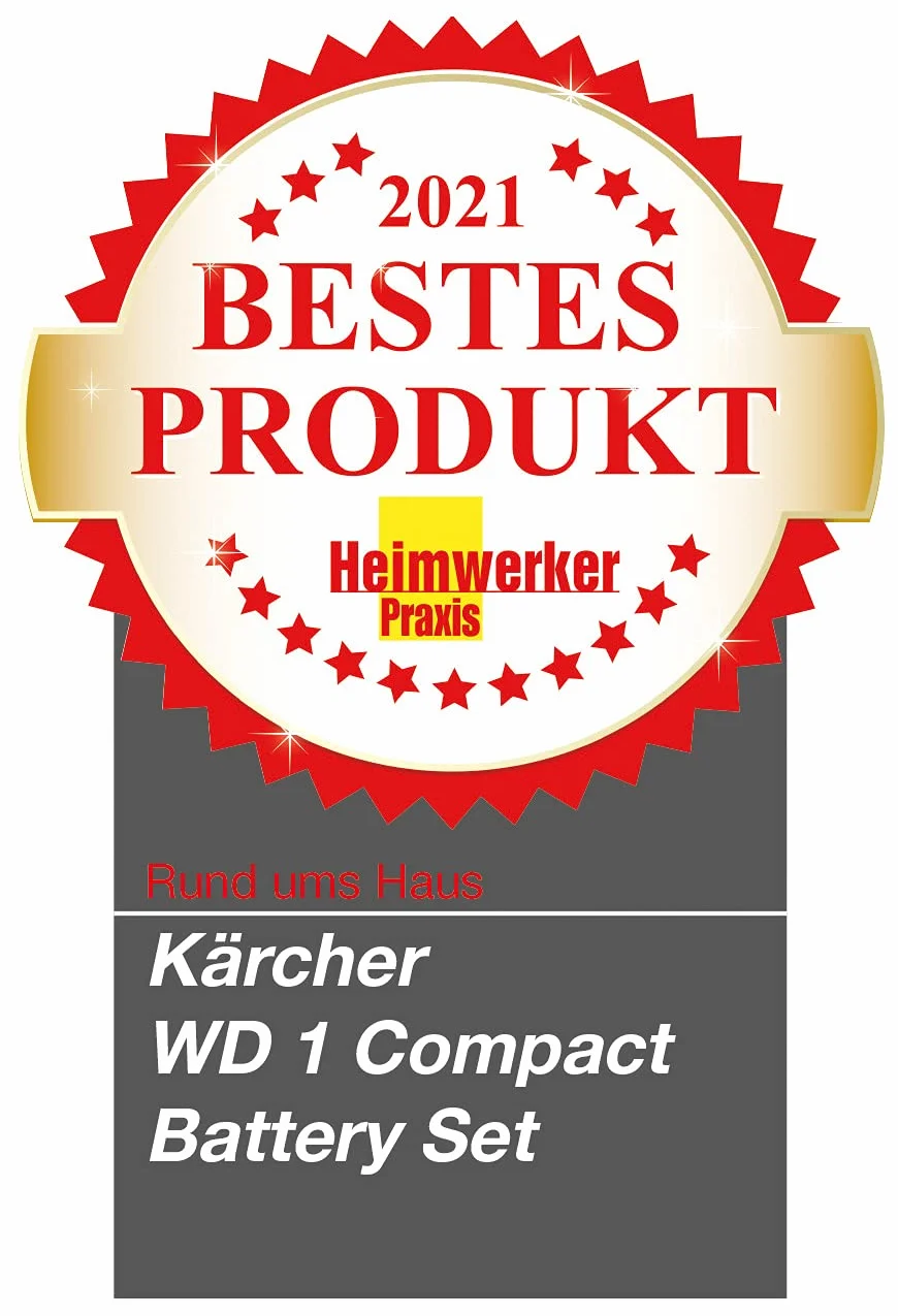 Kärcher akumulatorowy odkurzacz wielofunkcyjny WD 1 Compact Battery Set akumulator 18 V/2,5 Ah, czas pracy baterii: 10 min, moc: 230 W, pojemność zbiornika: 17 l
