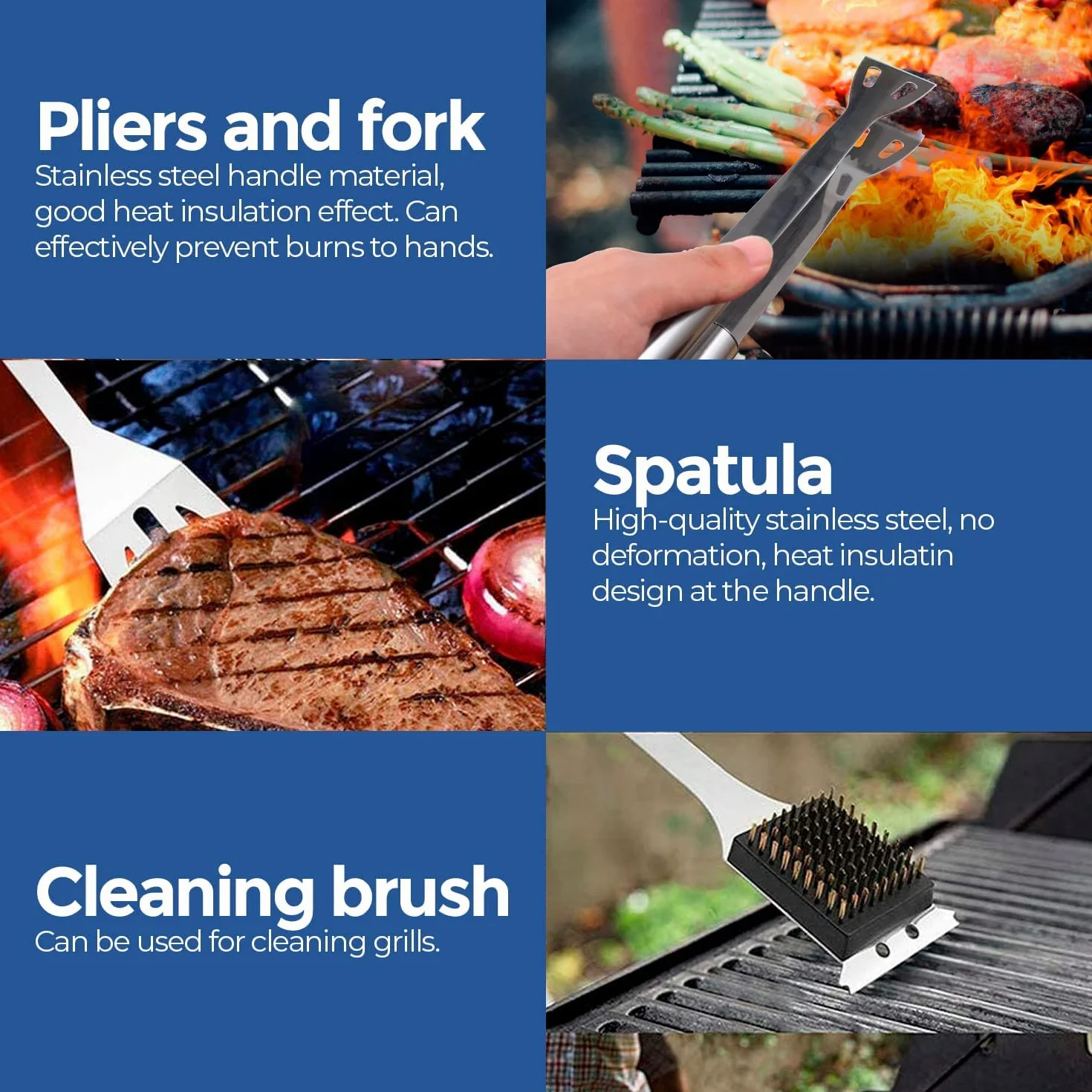 Edihome Edih-0032 Przybory do Grilowania, Srebrny, 25 sztuk