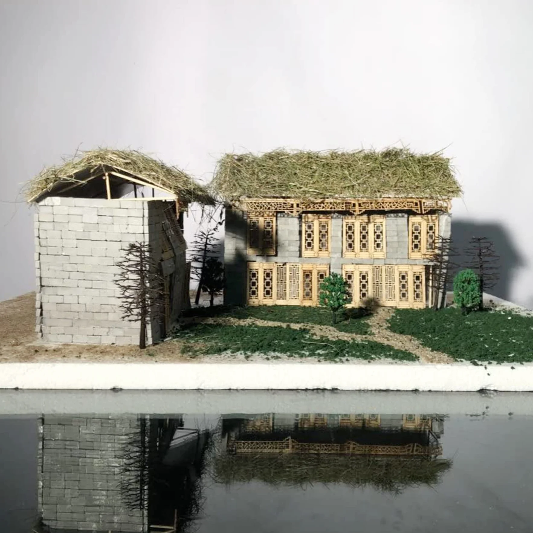 Woohome Zestaw 500 mini klocków cegły szare 1:16 do domku dla lalek dioramy