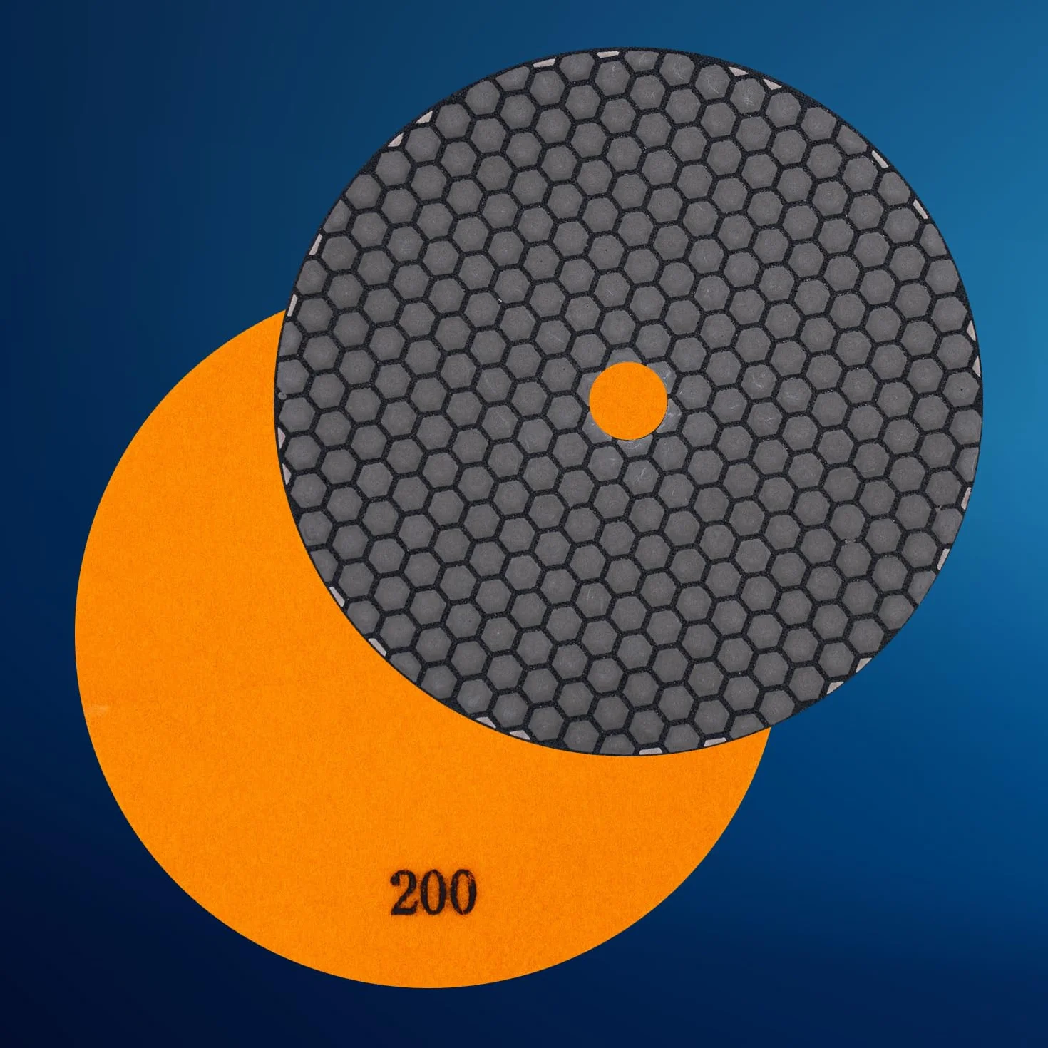 Profesjonalny zestaw diamentowych podkładek szlifierskich EDW, Ø 125 mm, ziarnistość 200 + 3000, talerze na rzep, do kamienia naturalnego, granitu, gresu, płytek, ceramiki, kamienia sztucznego, szkła,