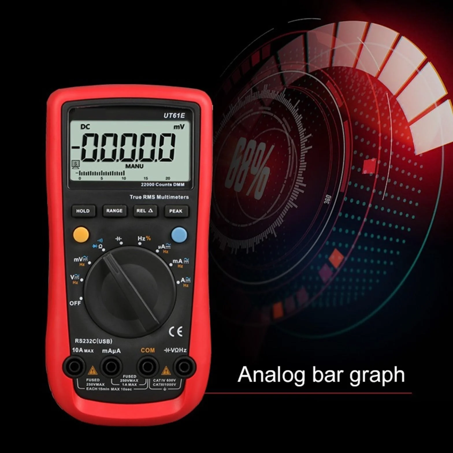 UT61E+ Cyfrowy wyświetlacz Inteligentny multimetr True RMS Wysoka precyzja 1000 V AC DC Tester napięcia 22000 zliczeń Miernik prądu