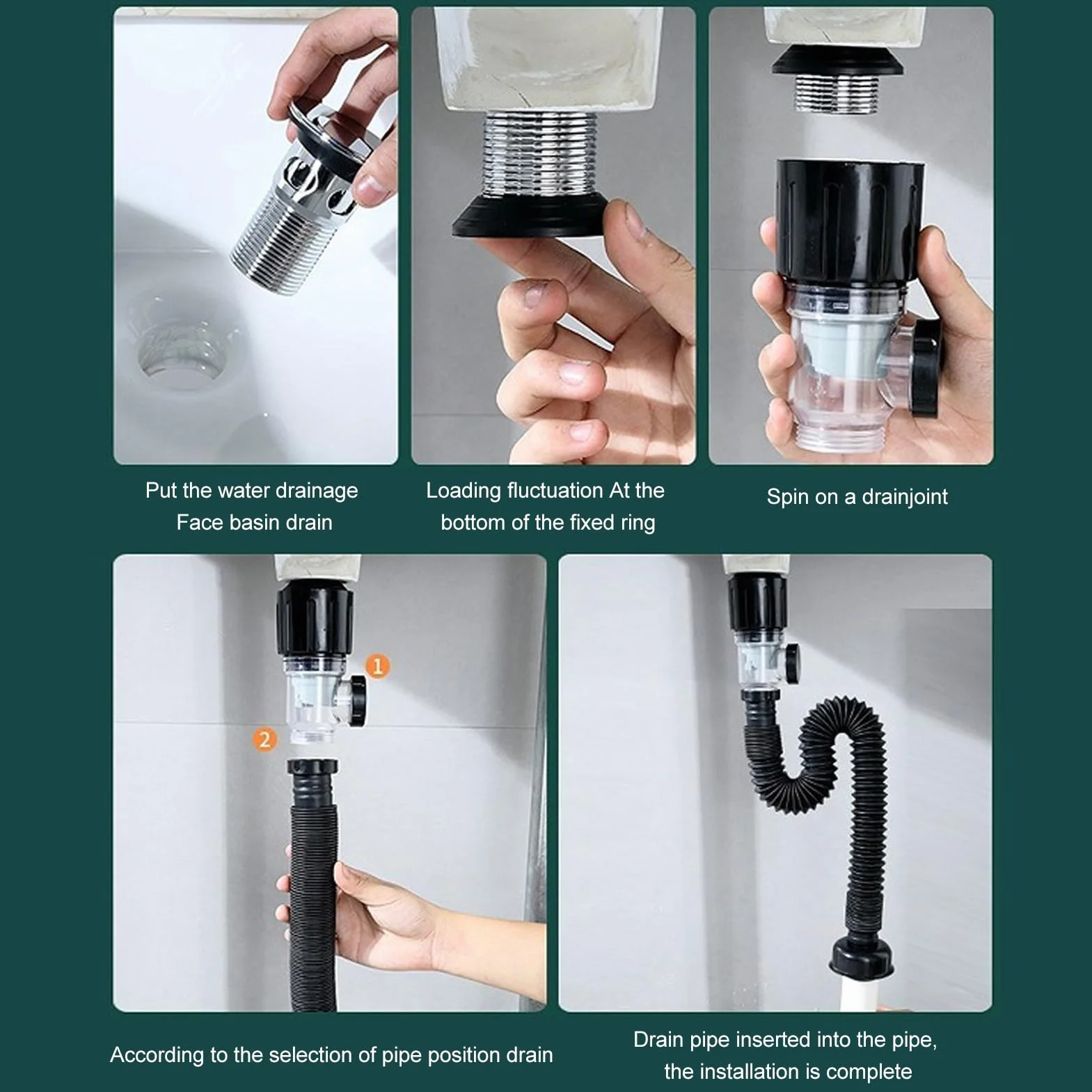 Sink Drain Pipe Prevent Backflow Bad Odor Removal Leakage Proof Downcomer Pipe do użytku domowego