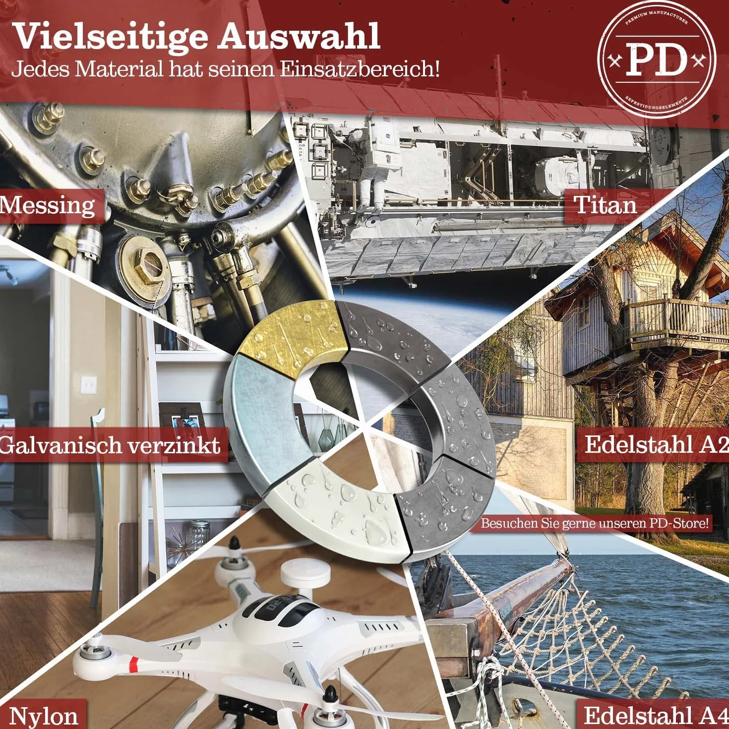PD® Podkładki z tworzywa sztucznego M5 (DIN 125 kształt A/ISO 7089) | wysokiej jakości podkładki nylonowe PA | tarcze z tworzywa sztucznego poliamidowe o małej średnicy zewnętrznej | 25 sztuk