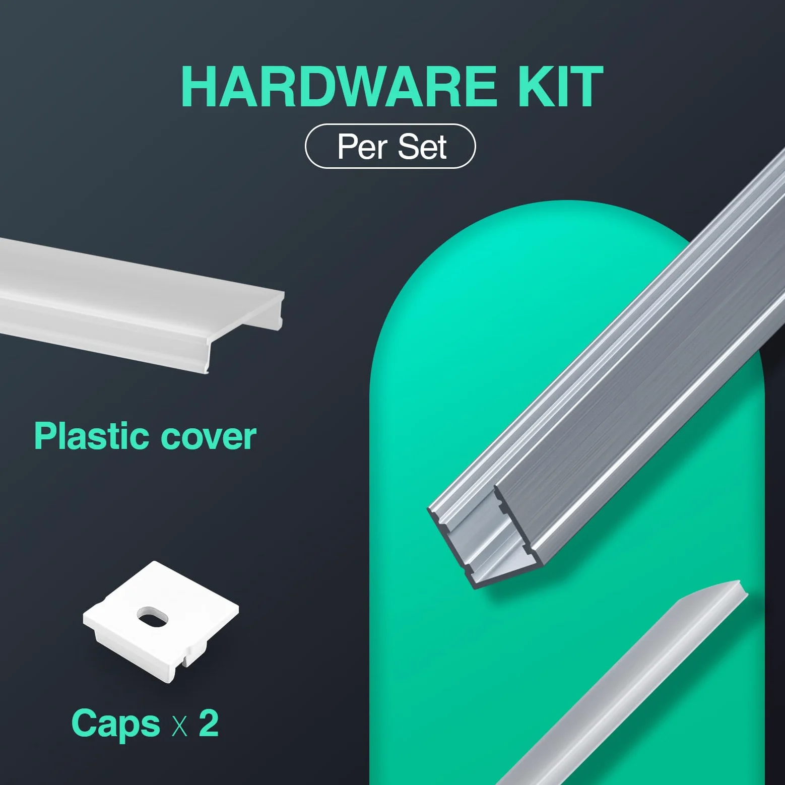 Profil aluminiowy LED do taśm LED 6 x 2 m, profil aluminiowy LED w kształcie litery U, 12 m, listwa LED, rozmiar 20 x 20 mm, do taśm LED o szerokości mniejszej niż 15 mm, z osłoną PC