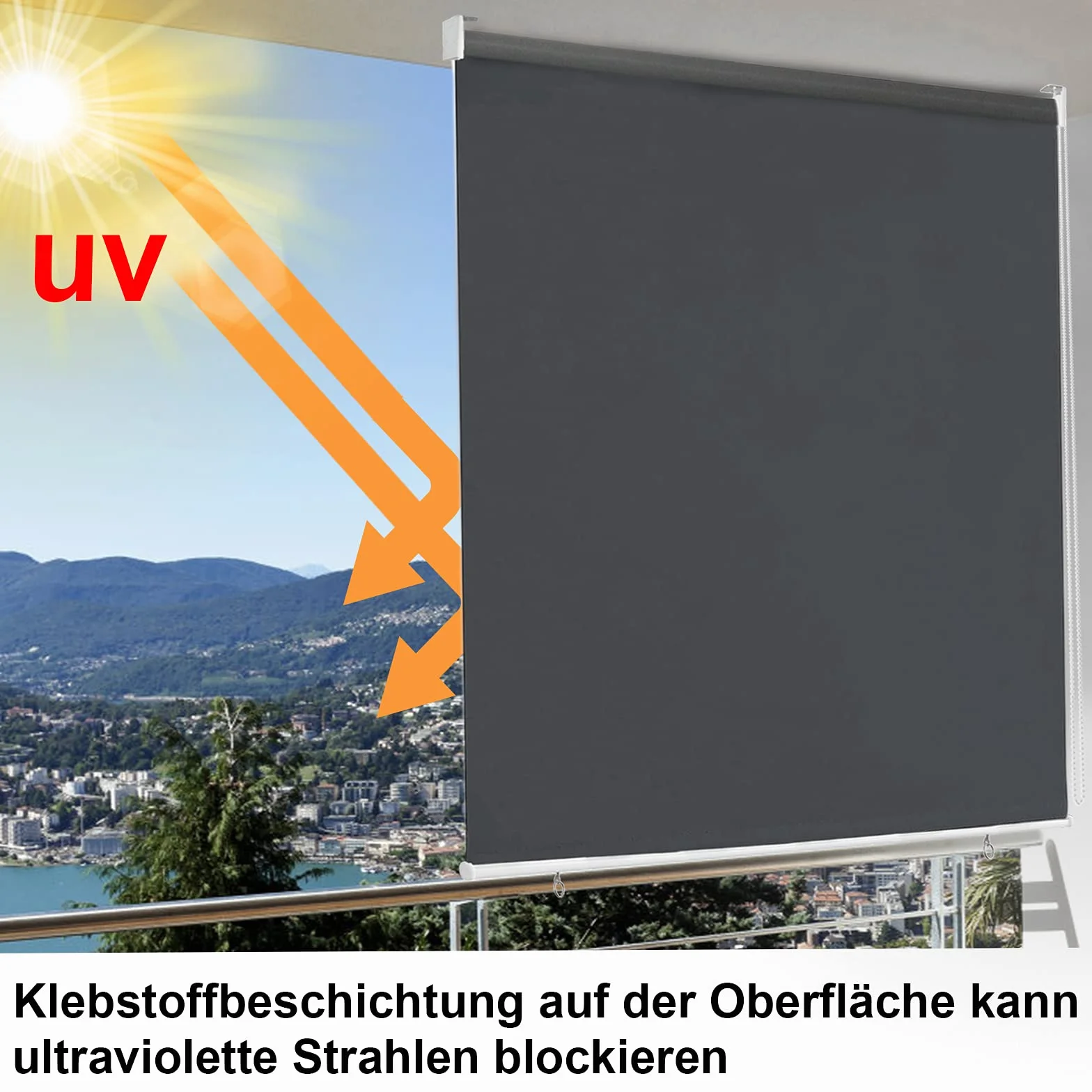 Aufun Markiza pionowa 140x240 cm Antracytowy odporna na warunki atmosferyczne