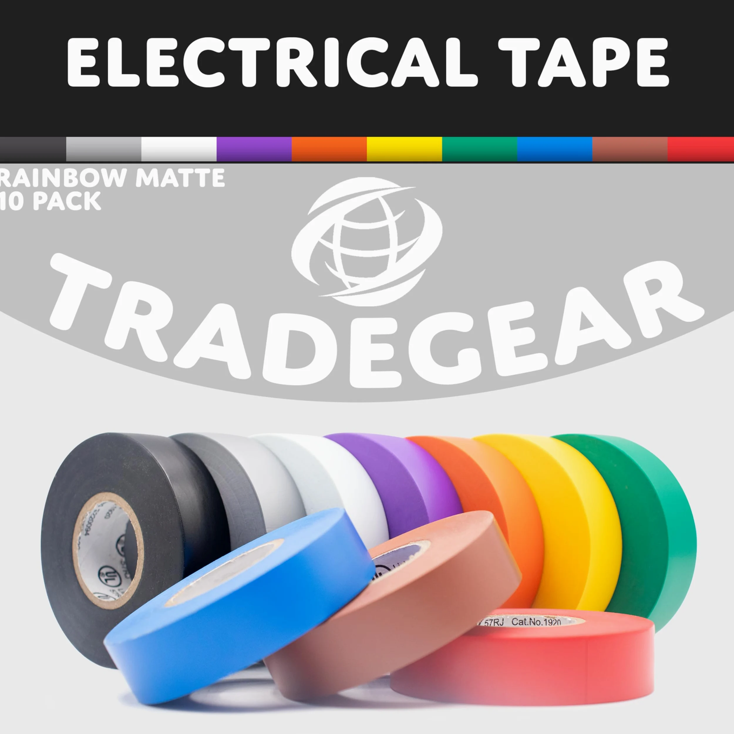 TradeGear Taśma elektryczna ogólnego przeznaczenia PCW, 10 sztuk wiele kolorów wielokolorowe