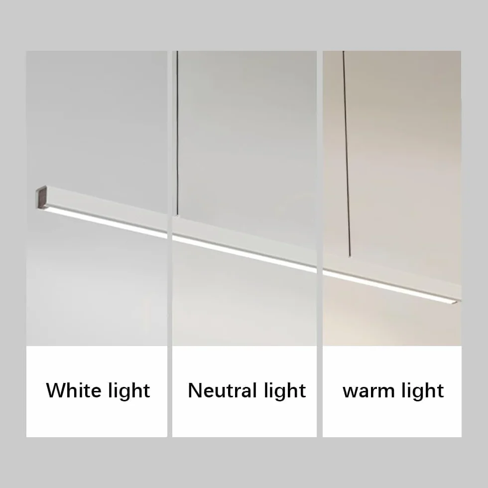 Nowoczesna minimalistyczna liniowa lampa wisząca LED, możliwość przyciemniania, 3000k-6000k, z pilotem, do jadalni, kuchni, na wyspę, do wejścia, garażu, stołu bilardowego (ciemna, 80 cm)