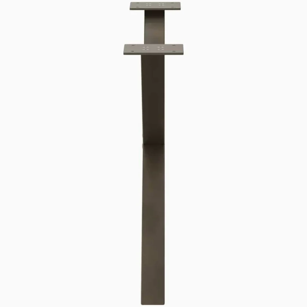 Nogi do stolika kawowego w kształcie litery X, 2 sztuki, stal naturalna, 70 x (42-43) cm, wytrzymały stelaż stalowy z regulowanymi nóżkami poziomującymi, zapewnia stabilność, nowoczesne