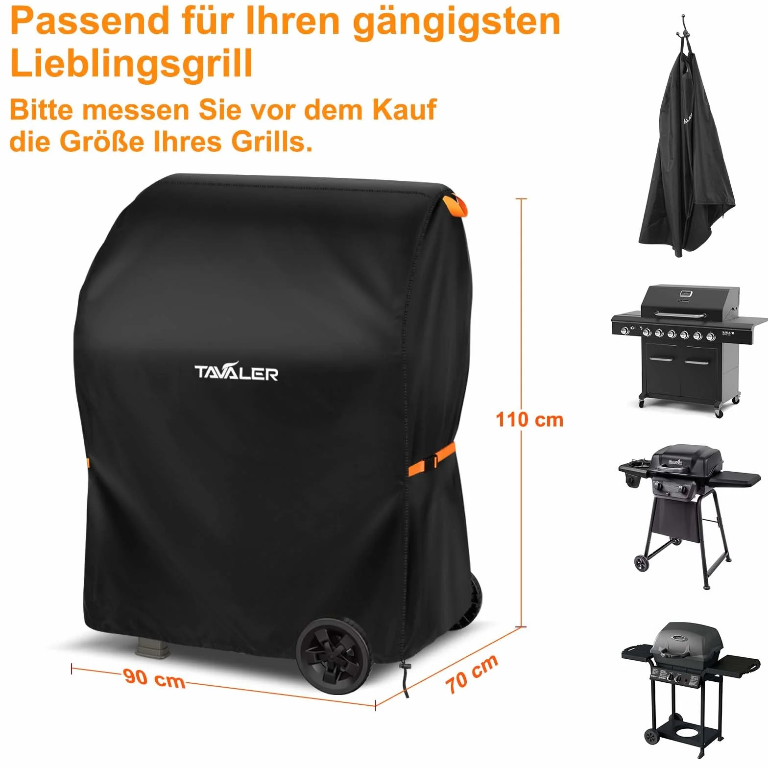 Pokrowiec na grilla Tavaler 90x70x110 cm Oxford 420D ochronny do Weber Enders Char Broil