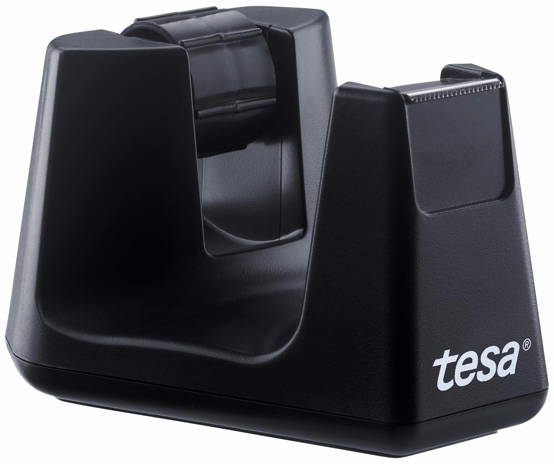 tesa Easy Cut Smart dozownik taśmy klejącej do stołów, kompaktowy dozownik stołowy z technologią antypoślizgową do folii samoprzylepnej do 10 m x 15 mm