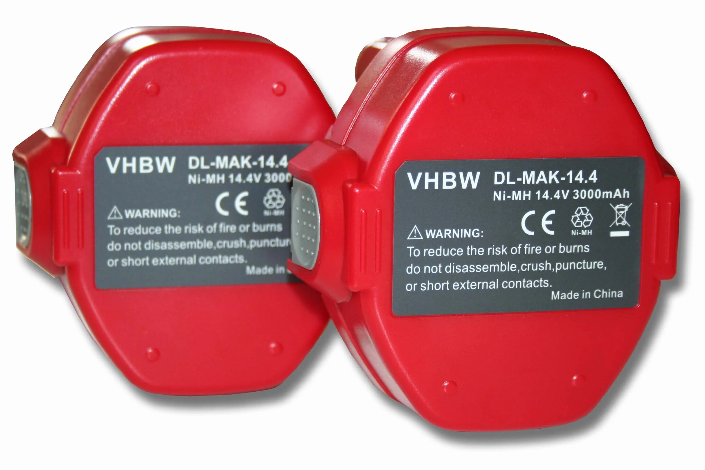 vhbw 2x Ni-MH akumulator 3000 mAh (14,4 V) do narzędzi 6280DWAE, 6333D, 6333DA, 6333DWA, 6333DWAE jak Makita 1420, 1422, 1422 192600-1, 192600-1.