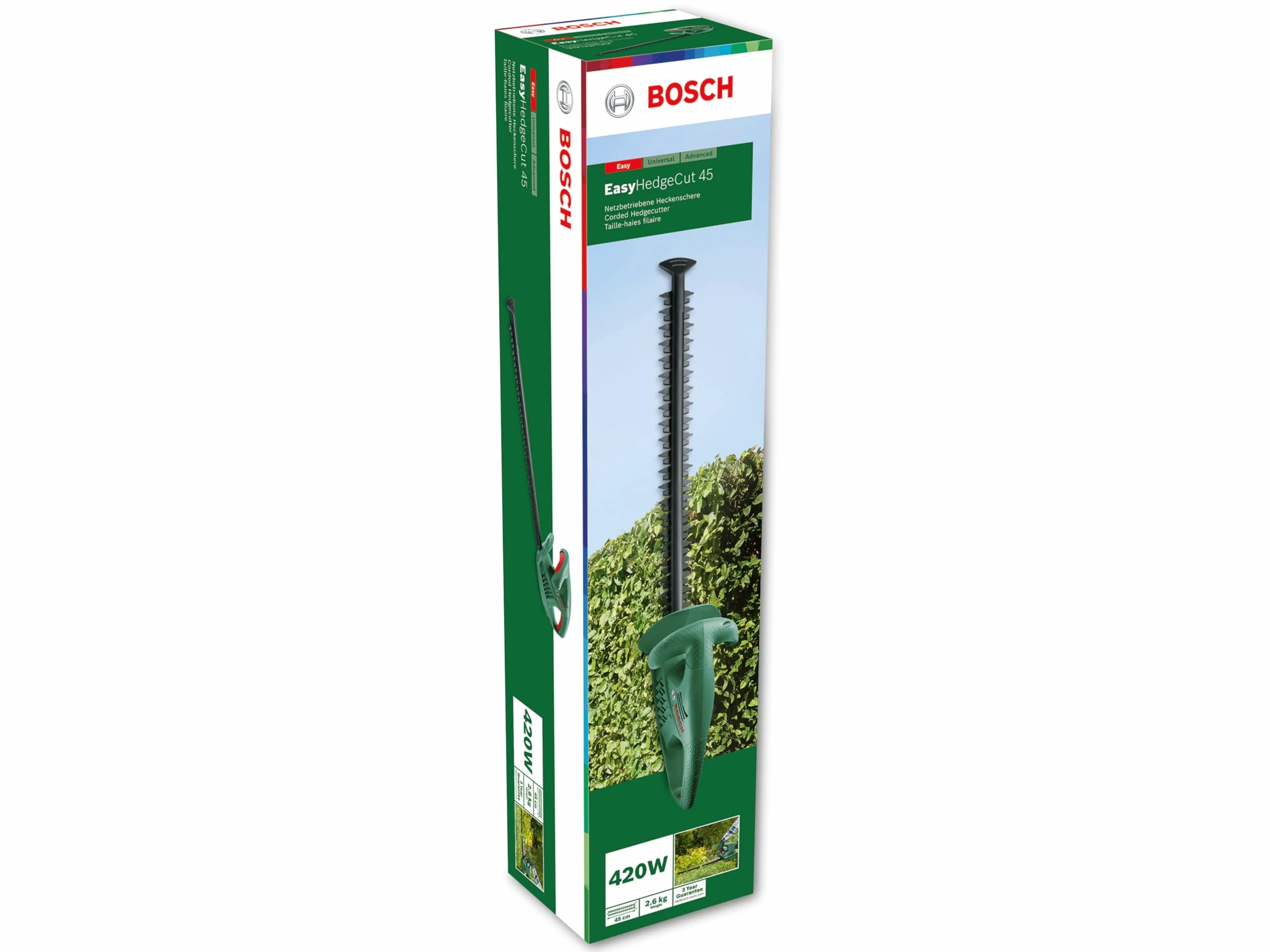 Sieciowy sekator EasyHedgeCut 45 firmy Bosch (420 W, długość listwy tnącej 45 cm, opakowanie kartonowe)