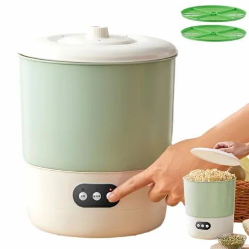 Smart Bean Sprout Maszyna 2-warstwowa duża pojemność 3 tryby sezonów zraszanie 360° zestaw kiełkowy