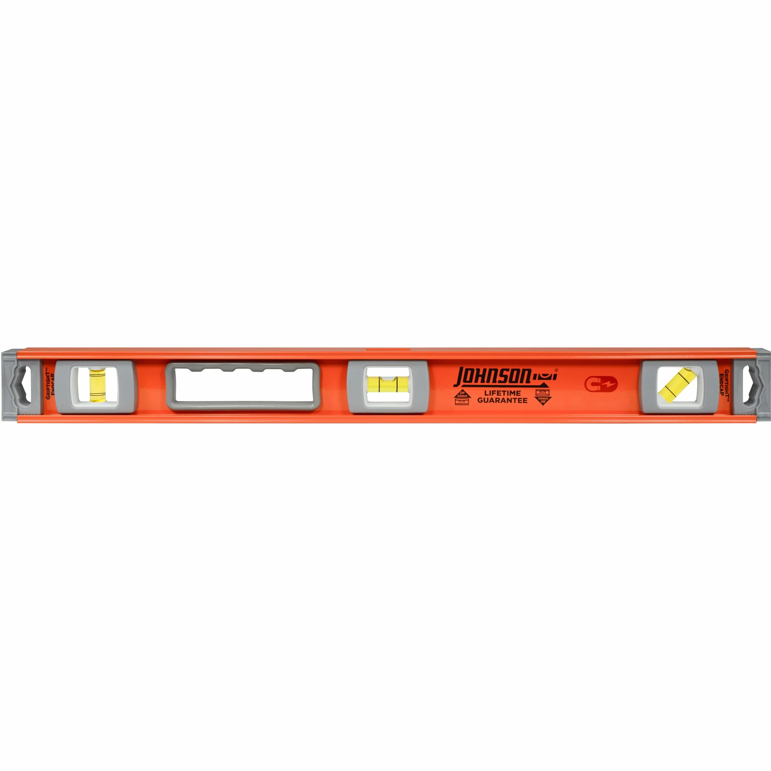 Johnson Poziomica i narzędzie 1254-2400 magnetyczna wytrzymała belka dwuteowa aluminiowa poziomica, 61 cm, pomarańczowy, 1 poziom