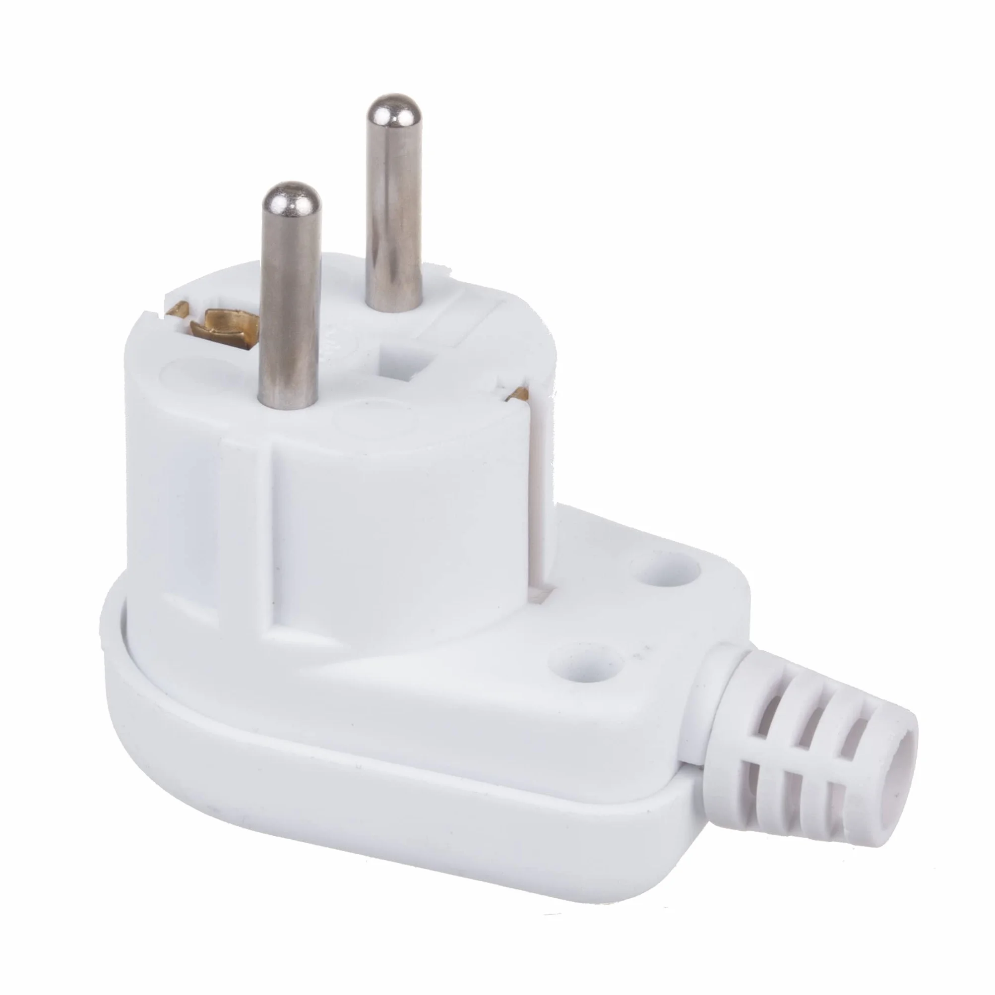 Maclean Wtyczka ze stykiem ochronnym MCE330 Uni-Schuko wtyczka kątowa z uziemieniem Unischuko uniwersalna wtyczka Schuko 16A 250V tworzywo sztuczne białe