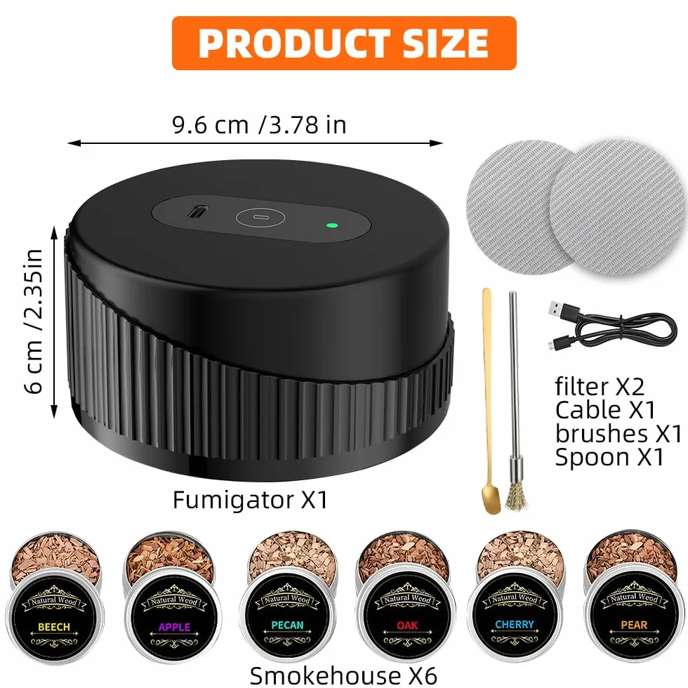 Elektryczny wędzarnia do whisky USB Akumulator Cocktail Smoker Kit