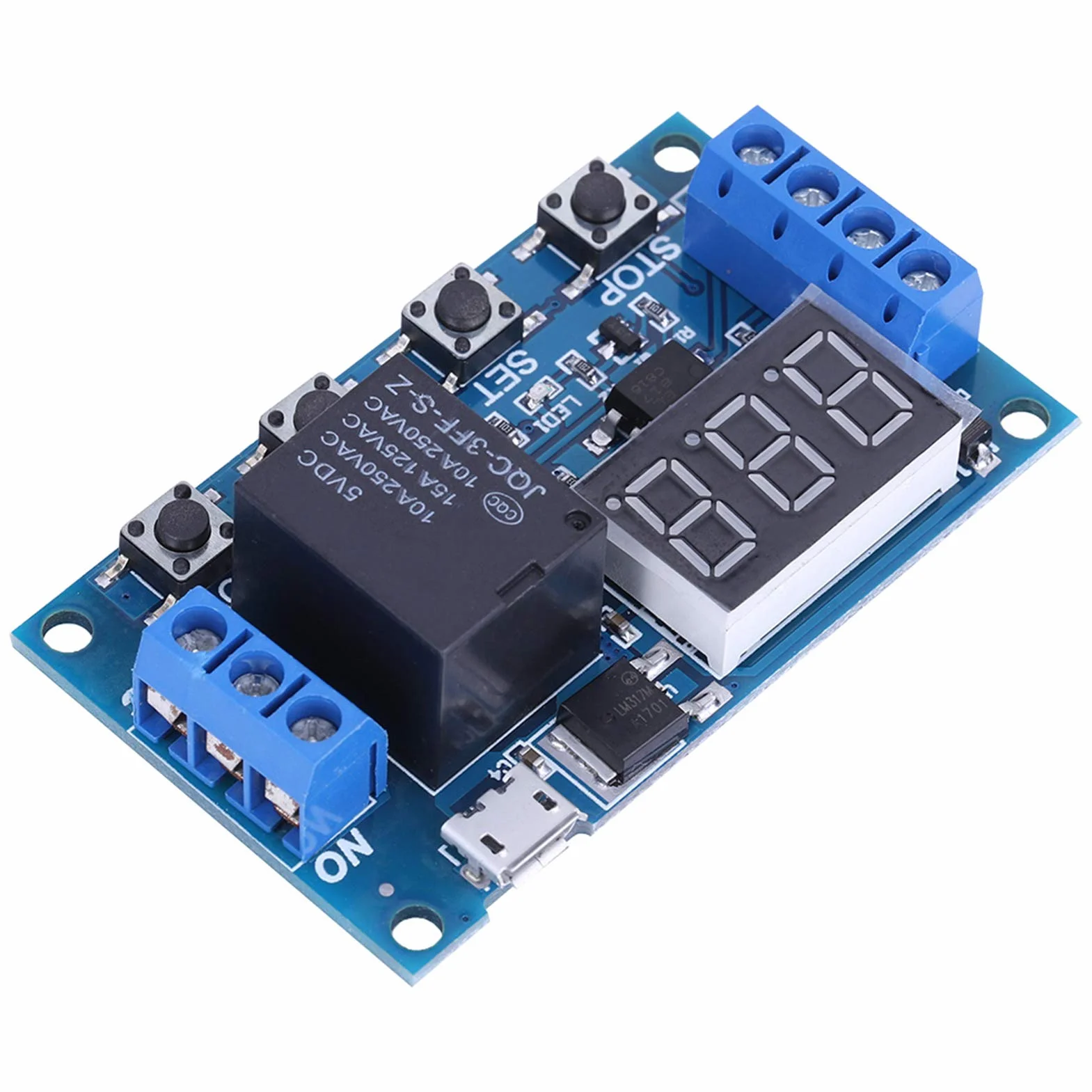 VOBOR DC 6-30 V moduł przekaźnikowy z czasem, opóźnienie włączania/wyłączania cyklu przekaźnika czasowego taśmy / wyświetlacz cyfrowy LED Micro USB 5 V do sterowania inteligentnym domem