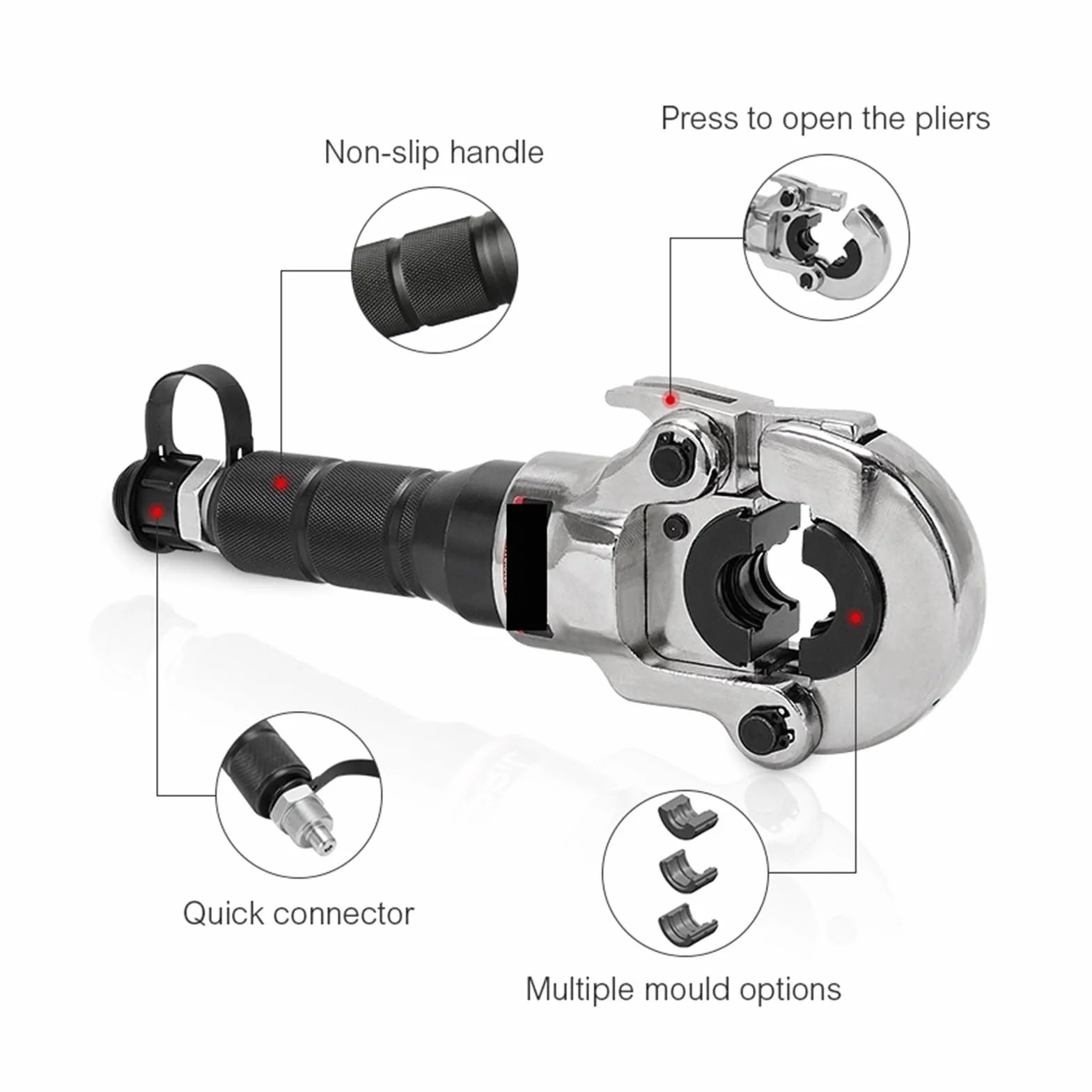 Hydrauliczne narzędzie do zaciskania rur PEX - rura aluminiowo-plastikowa do ogrzewania podłogowego hydraulika - trwałe i wydajne narzędzie do instalacji rur