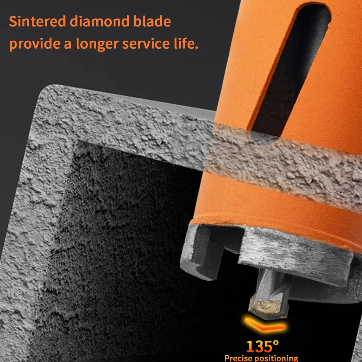 Meccion Diamentowe wiertło rdzeniowe z wiertłem centrującym i adapterem SDS Plus, diamentowe wiertło do puszek premium do betonu, muru, cegły, kamienia, granitu (112 mm)