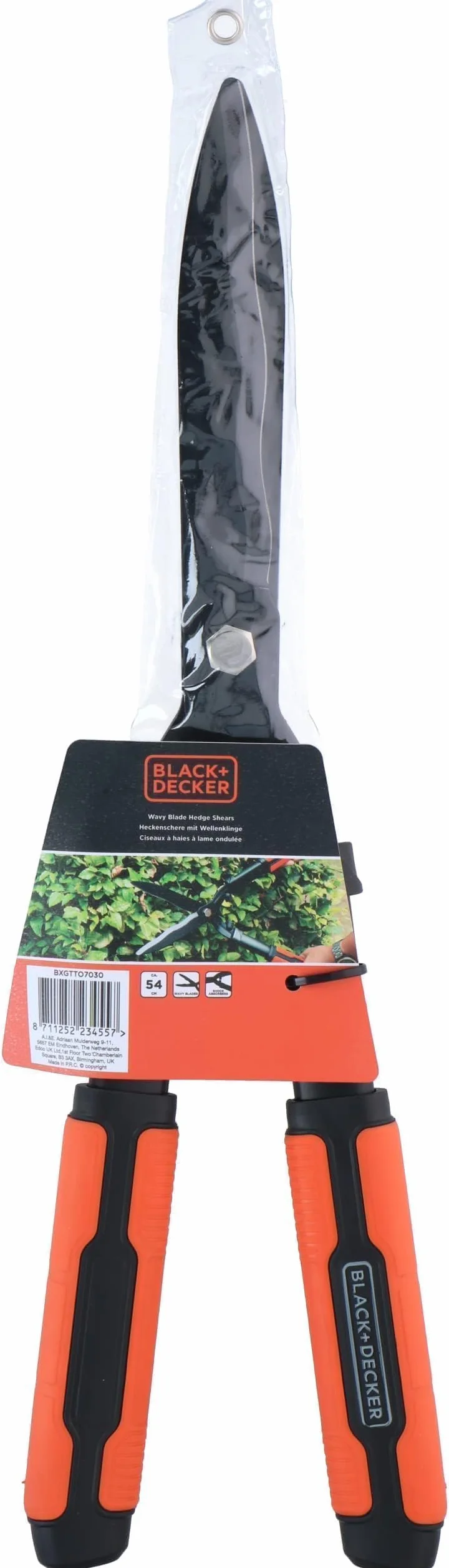 BLACK+DECKER Nożyce do żywopłotu 53 cm ząbkowane ostrza stalowe