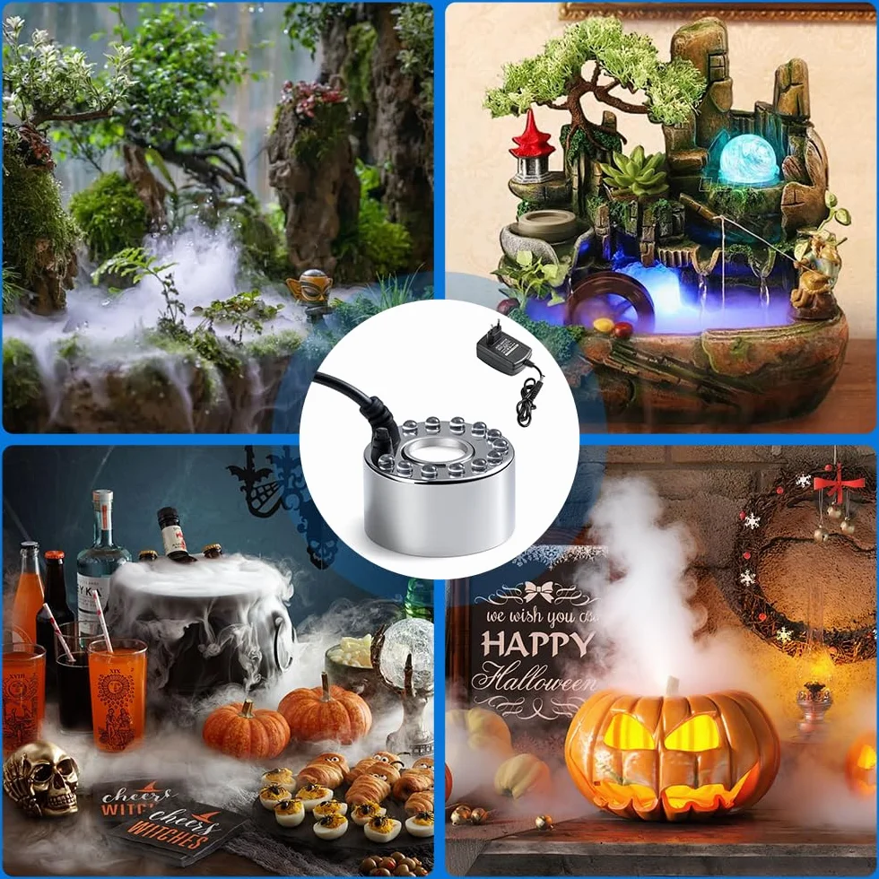 Ultradźwiękowy mgiełka LED 12 diod z wyjmowaną ochroną przed wodą do akwarium ogrodu Halloween