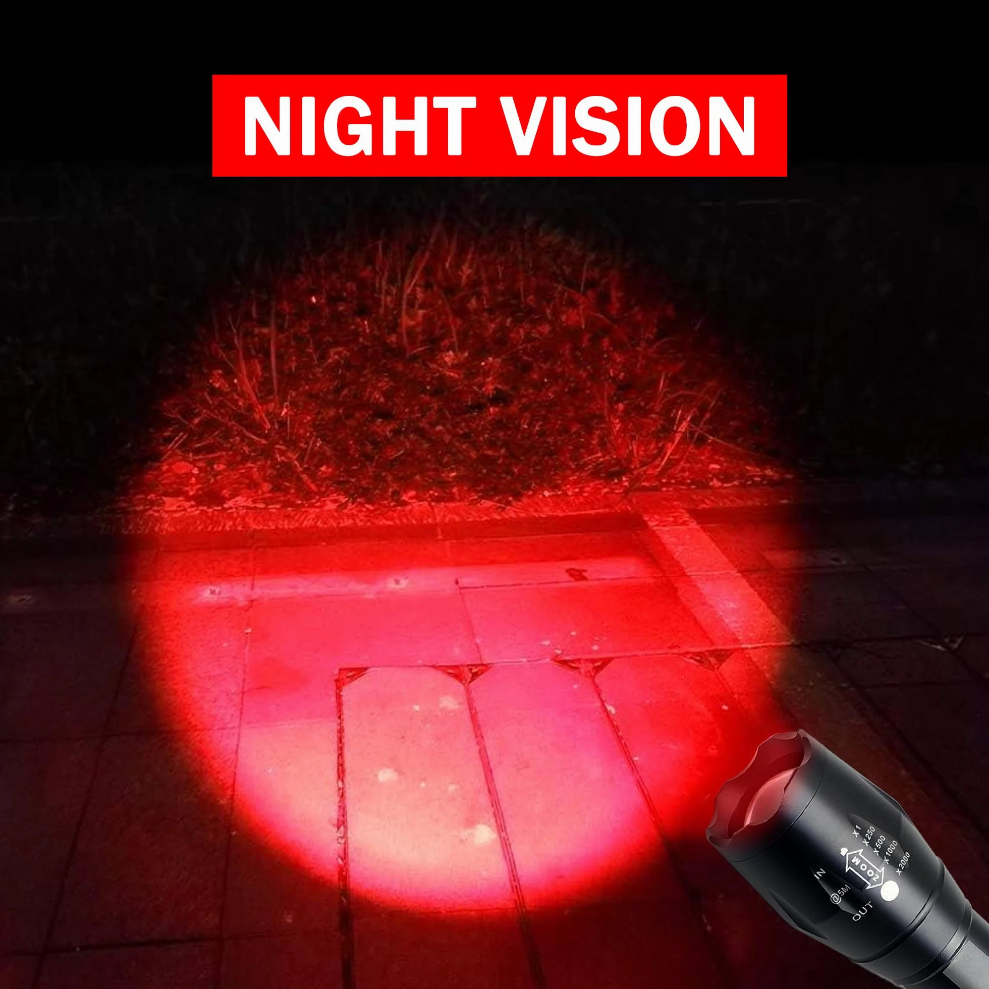 Latarka LED (czerwone światło)