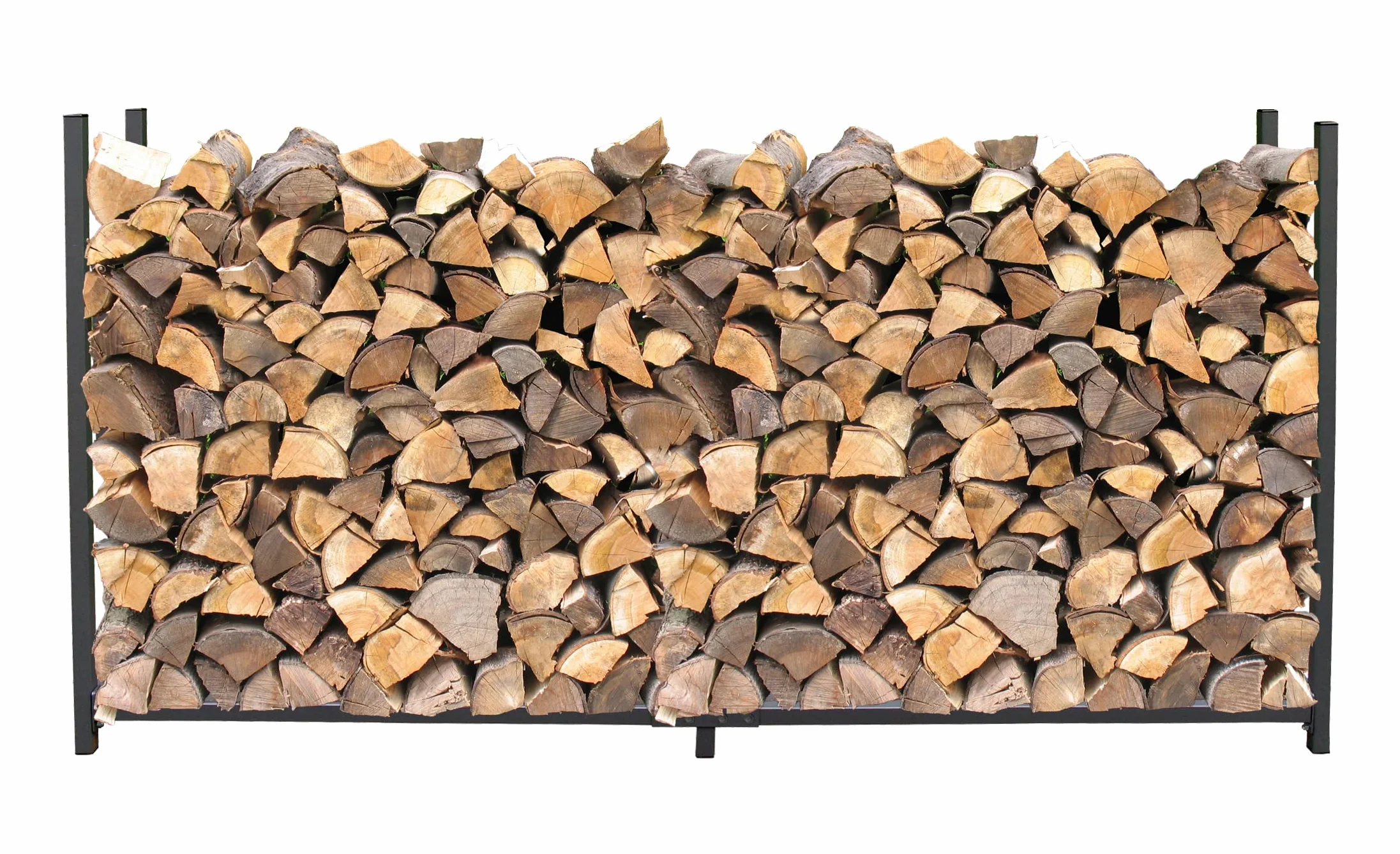 Regał na drewno kominkowe antracyt 200 x 25 x 115 cm stojak na drewno opałowe