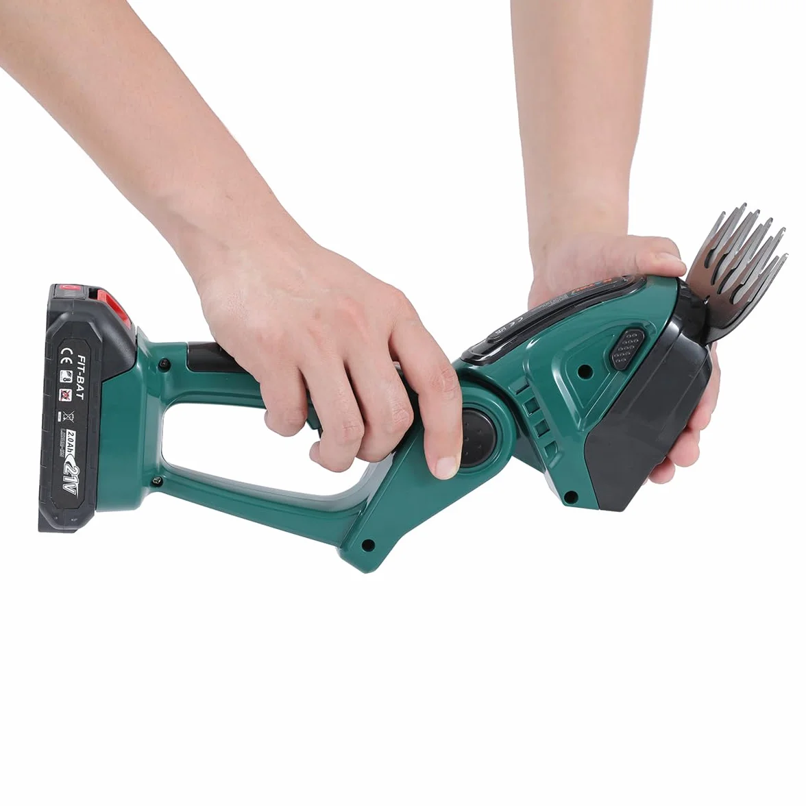 Katsu FIT-BAT 21 V akumulatorowe nożyce do żywopłotu i trawy z akumulatorem 1,5 Ah i 2 ostrzami, nożyce do trawy i krzewów 2 w 1, ręczne prowadzenie, przycinarka do krzewów do ogrodu, na podwórko