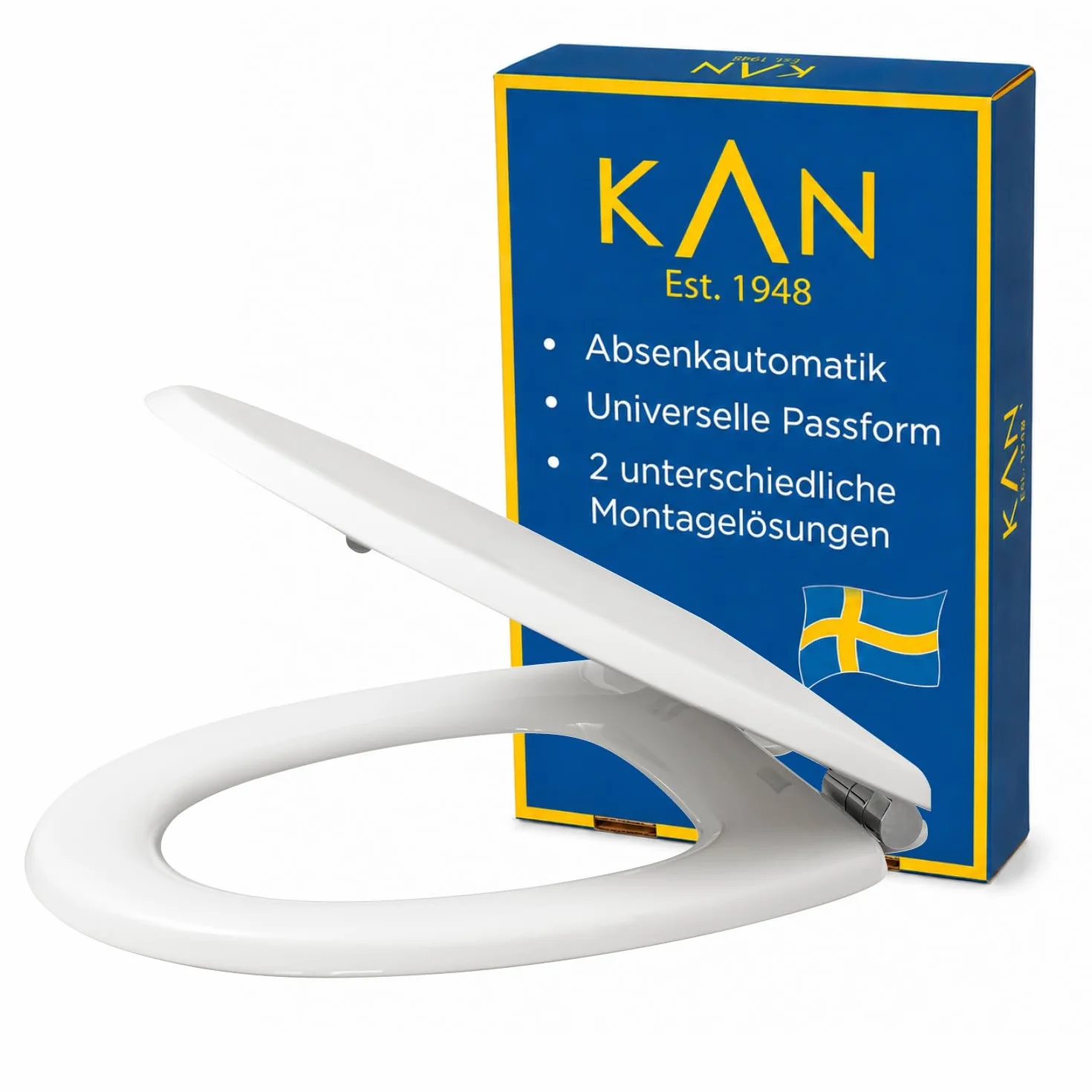 Kan Stockholm Universal Shape drewno formowane / wolnoopadające/drewno/zdejmowane/mocowanie od góry/2 różne rozwiązania montażowe/owalne, uniwersalne dopasowanie