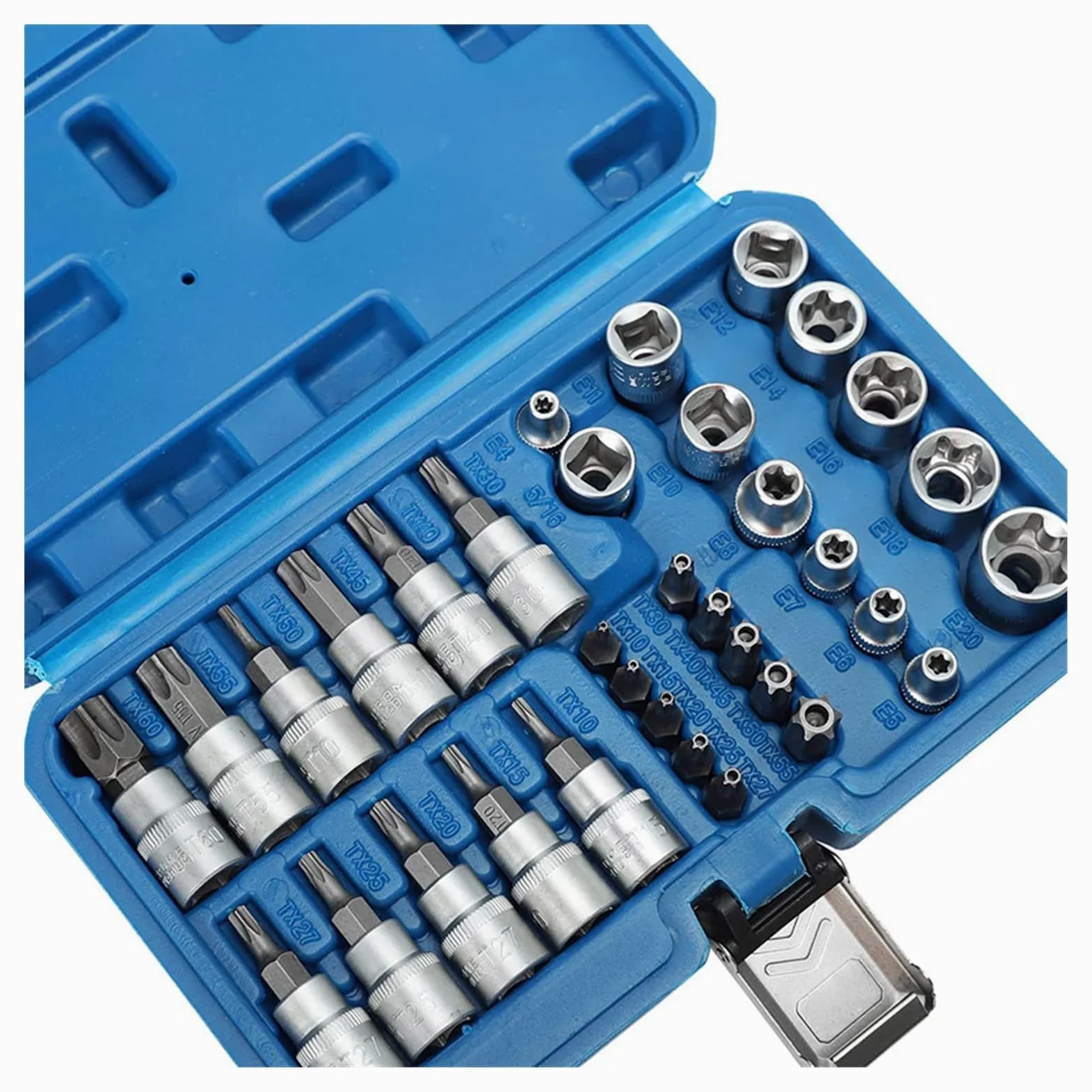 34 szt. Gniazda Torx Star i zestaw bitów Męskie/żeńskie Bity E-Security Drive Narzędzie ręczne Torque Star Socket