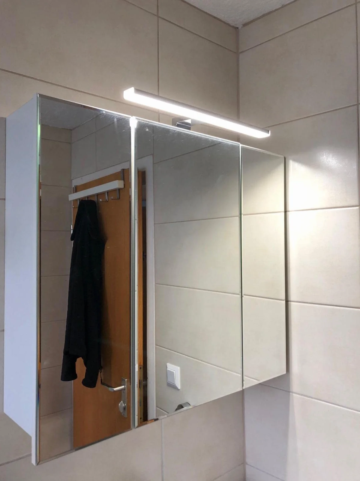 Oświetlenie lustra LED łazienka 10W 820LM 40cm neutralna biel 4000K Azhien, montaż 3w1 IP44 230V kinkiet lampa lustrzana 400mm, bez migotania oświetlenie lustra szafki łazienkowej
