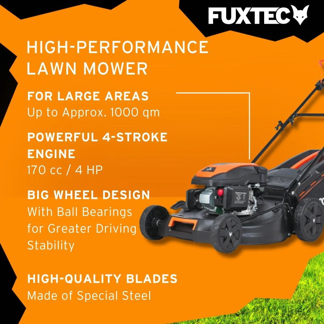 Kosiarka spalinowa FUXTEC 4w1 FX-RM5170 4 KM 2,9 kW szer. koszenia 51 cm napęd tylny 4-suwowa kosz 60 l