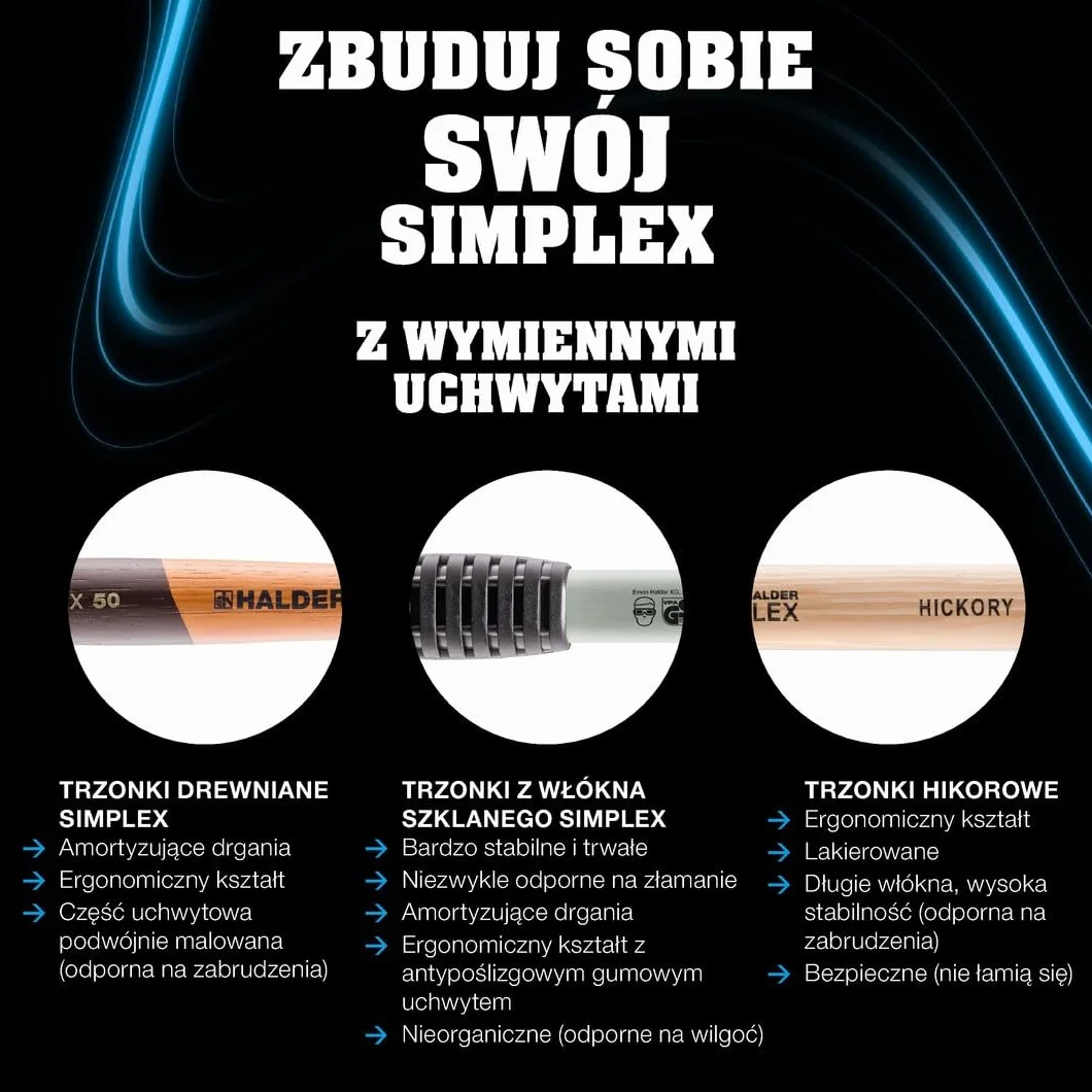 Obuch do młotka z miekkim bijakiem SIMPLEX, obuch Superpłastik 30mm HALDER