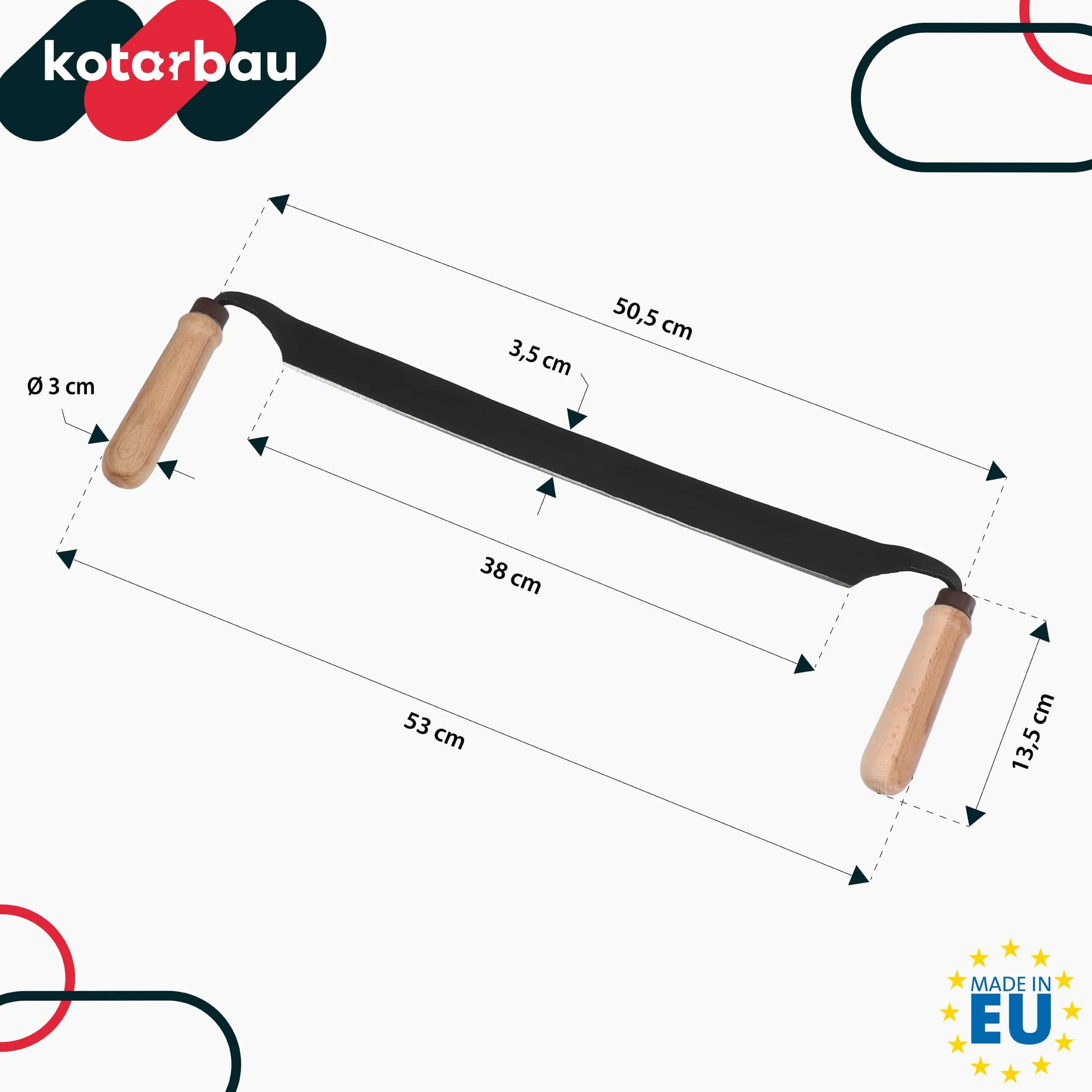 KOTARBAU® Ośnik do Korowania - 38 cm - Korowaczka - Strug Do Kory Drewna - Kuty - Prosty