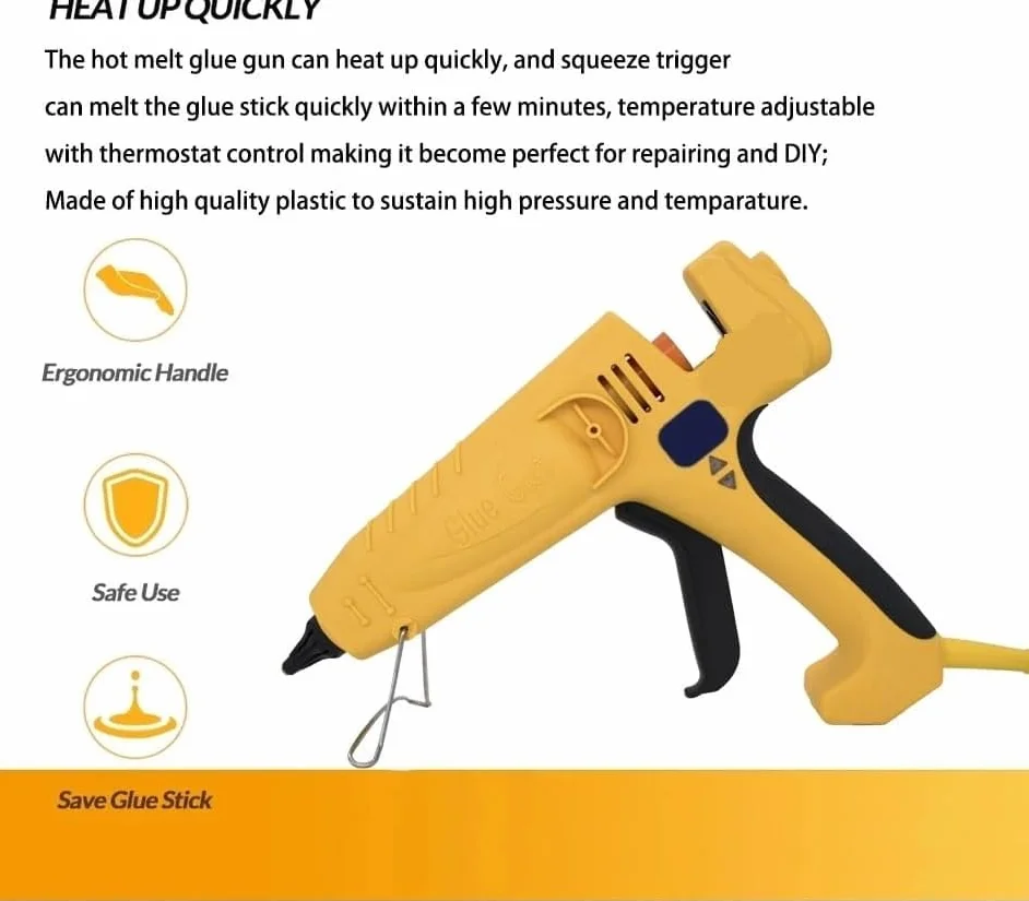 Pistolet do klejenia na gorąco o dużej mocy do majsterkowania i szybkich napraw domowych, 300 W, 400 W, 500 W, narzędzie do naprawy rzemieślniczej, z prętem przemysłowym