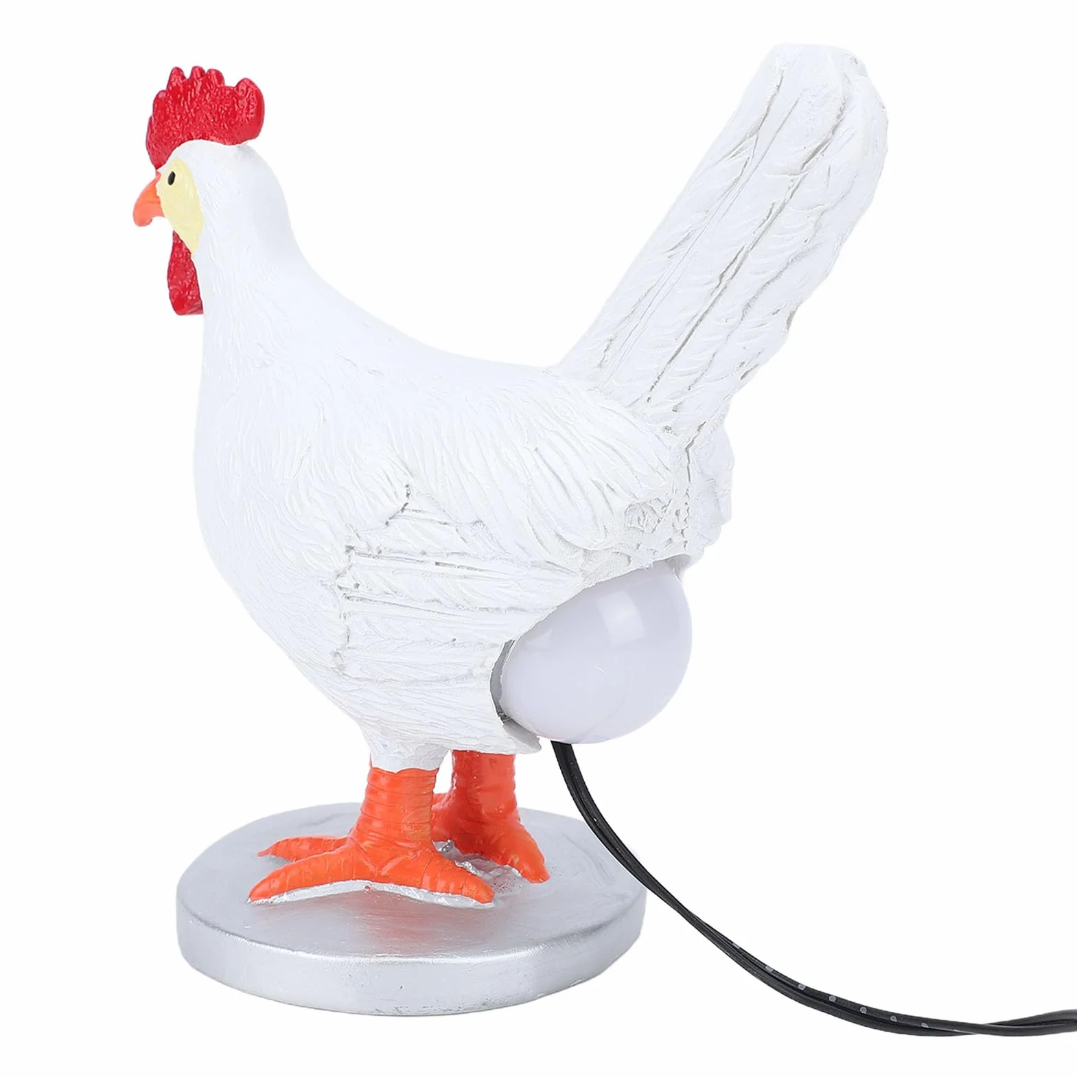 Lampa z Jajkiem Kurzym, Lampka Nocna z żywicy z Jajkiem Kurzym Realistyczna Lampa LED z Jajkiem, Zabawna Lampa Stołowa z Kurczaka, Nowatorska Lampa Znosząca Jaja na Wielkanoc,