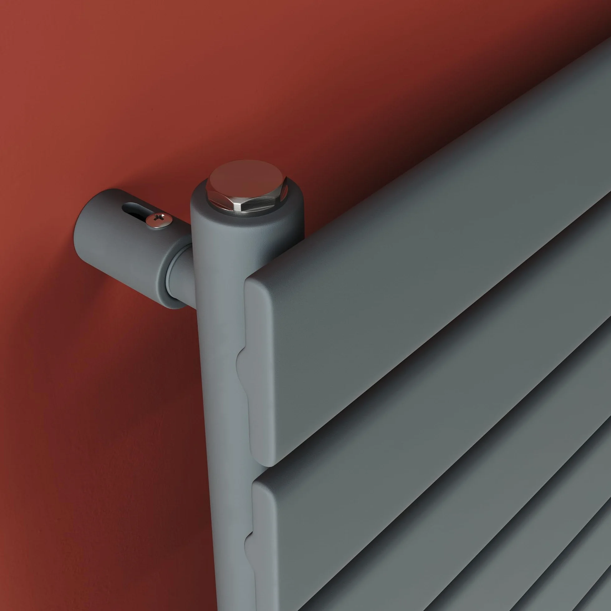SONNI Designerski grzejnik 1200 x 465 mm antracyt 734 W, jednowarstwowy grzejnik płaski poziomy grzejnik płaski do łazienki przyłącze boczne grzejnik łazienkowy