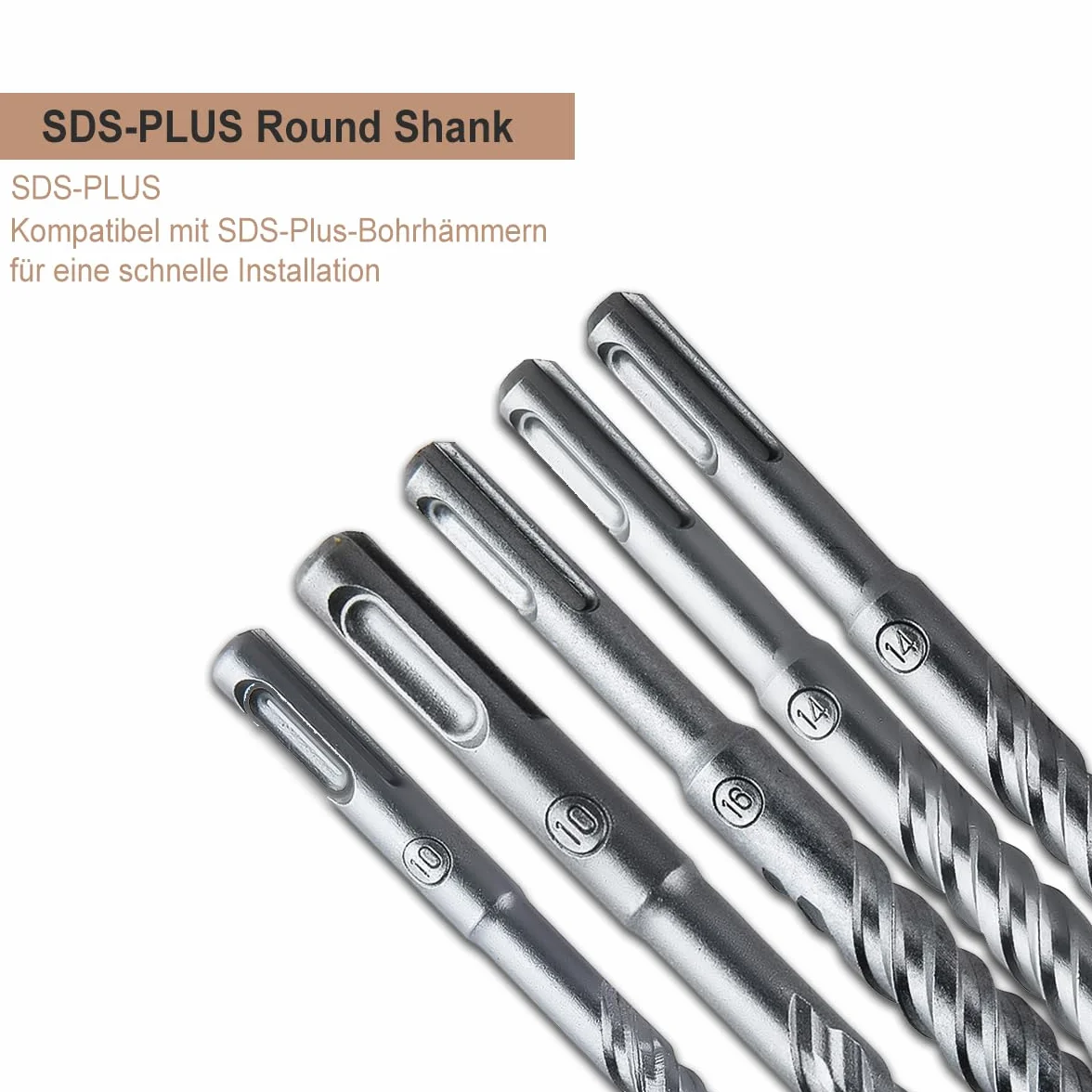 SUQIN Wiertło Udarowe SDS Plus 30mm*350mm-Profesjonalne Wiertło Do Betonu Do Kamienia Z 4 Ostrzami Z Twardego Metalu Nadaje Się Do Wiercenia W Betonie/Kamieniu/Murze