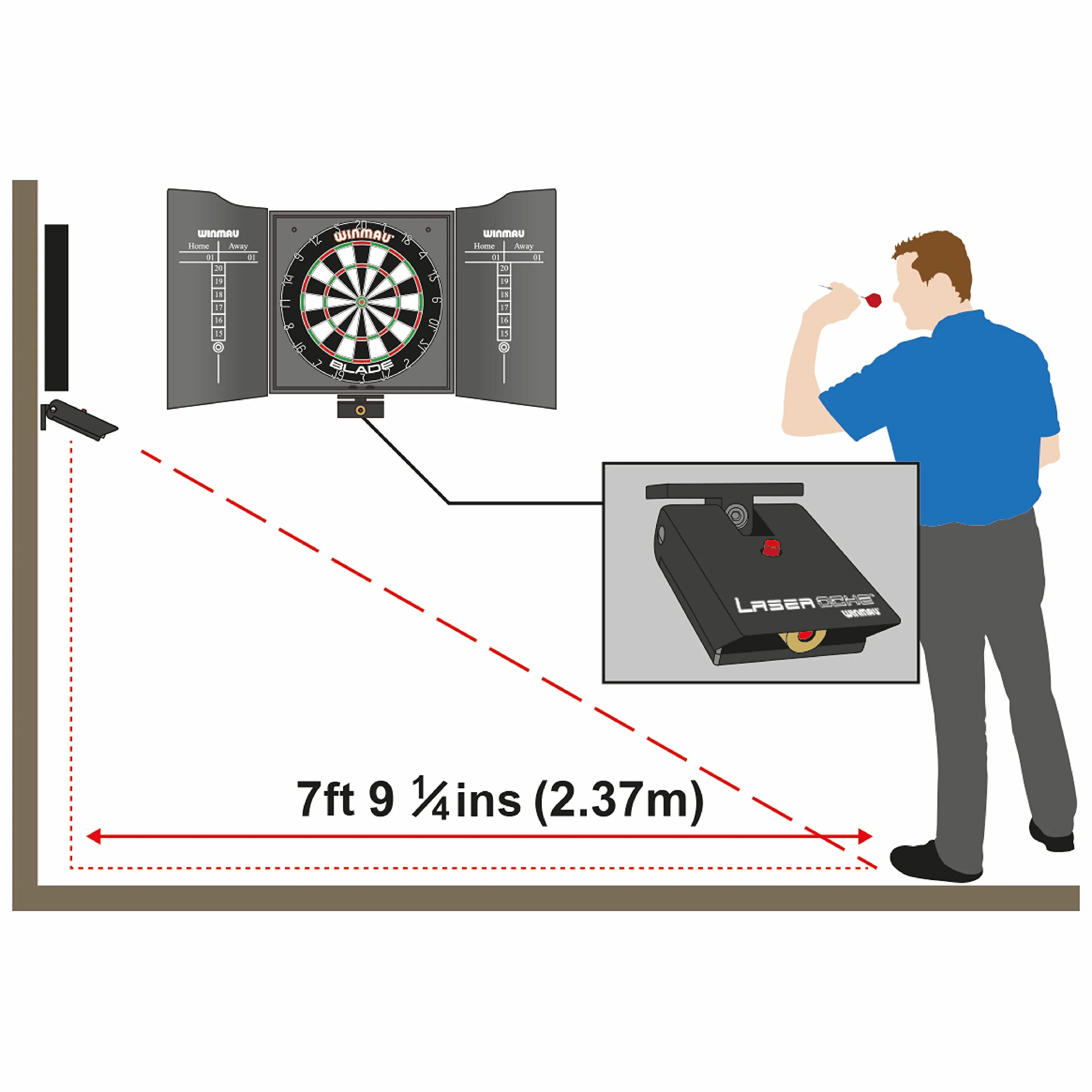 Winmau Laser Oche linia rzutu
