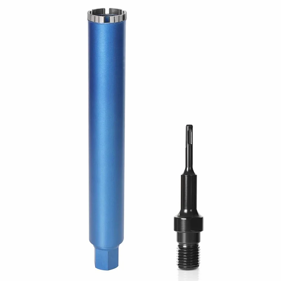Diamentowa koronka wiertnicza do wiertarki rdzeniowej, Turbo wiertło rdzeniowe z SDS-Plus - 1 1/4" - Ø 62 mm - długość całkowita 460 mm - ze stopu metalu - wiertło do puszek na sucho do betonu
