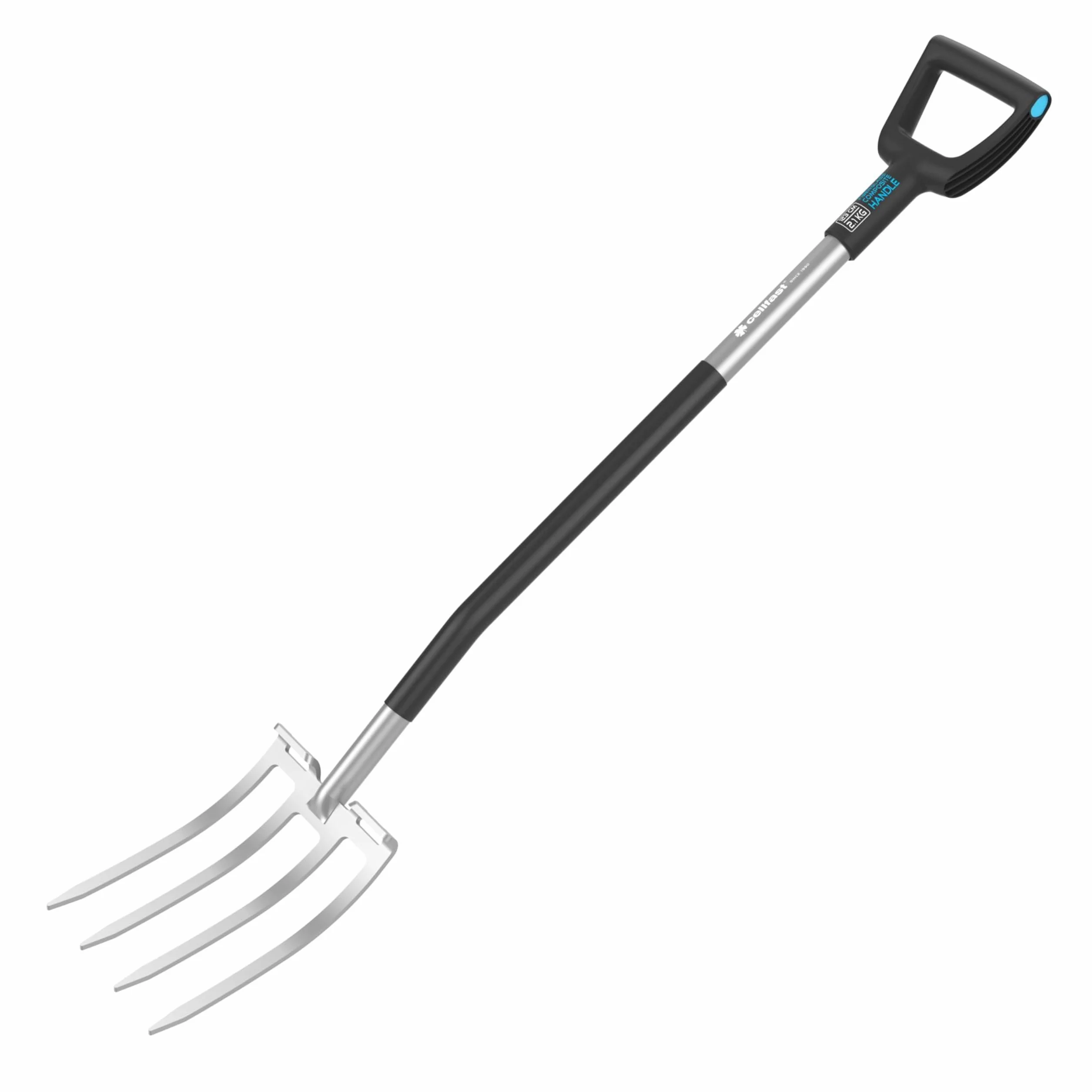 Cellfast Widły do Kopania i Aeracji - Widły ze Stali - Długi Trzonek i Rączka Kompozytowa - 4 Zęby - 1230 mm - Energo
