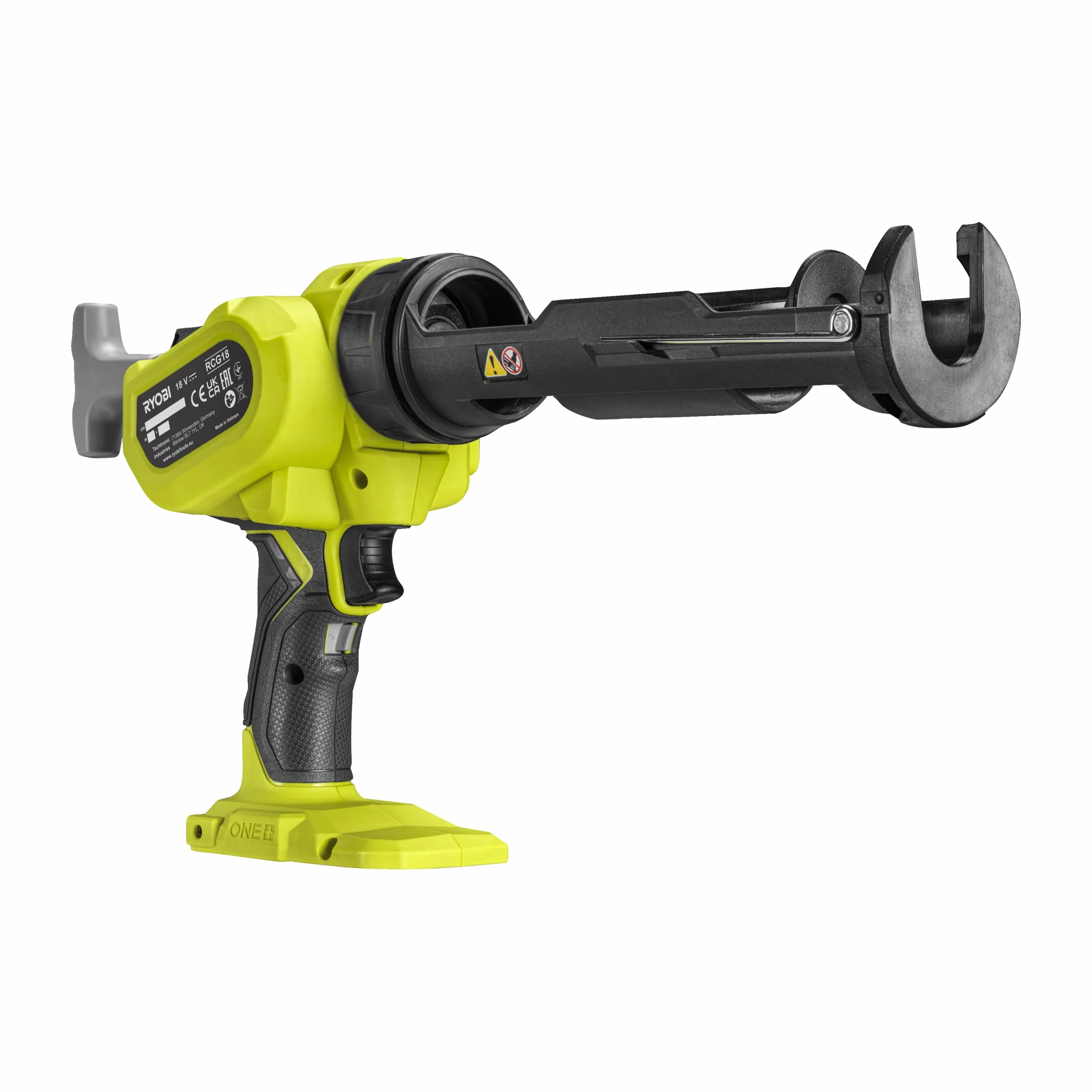 Ryobi Akumulatorowy Pistolet do Uszczelnień 18V, RCG18-0, do Mas i Silikonu, Pojemność 310 ml, Maksymalna Siła Wyciskania 225 kg / 2225 N, 6 Trybów Prędkości, Wersja bez Akumulatora i Ładowarki