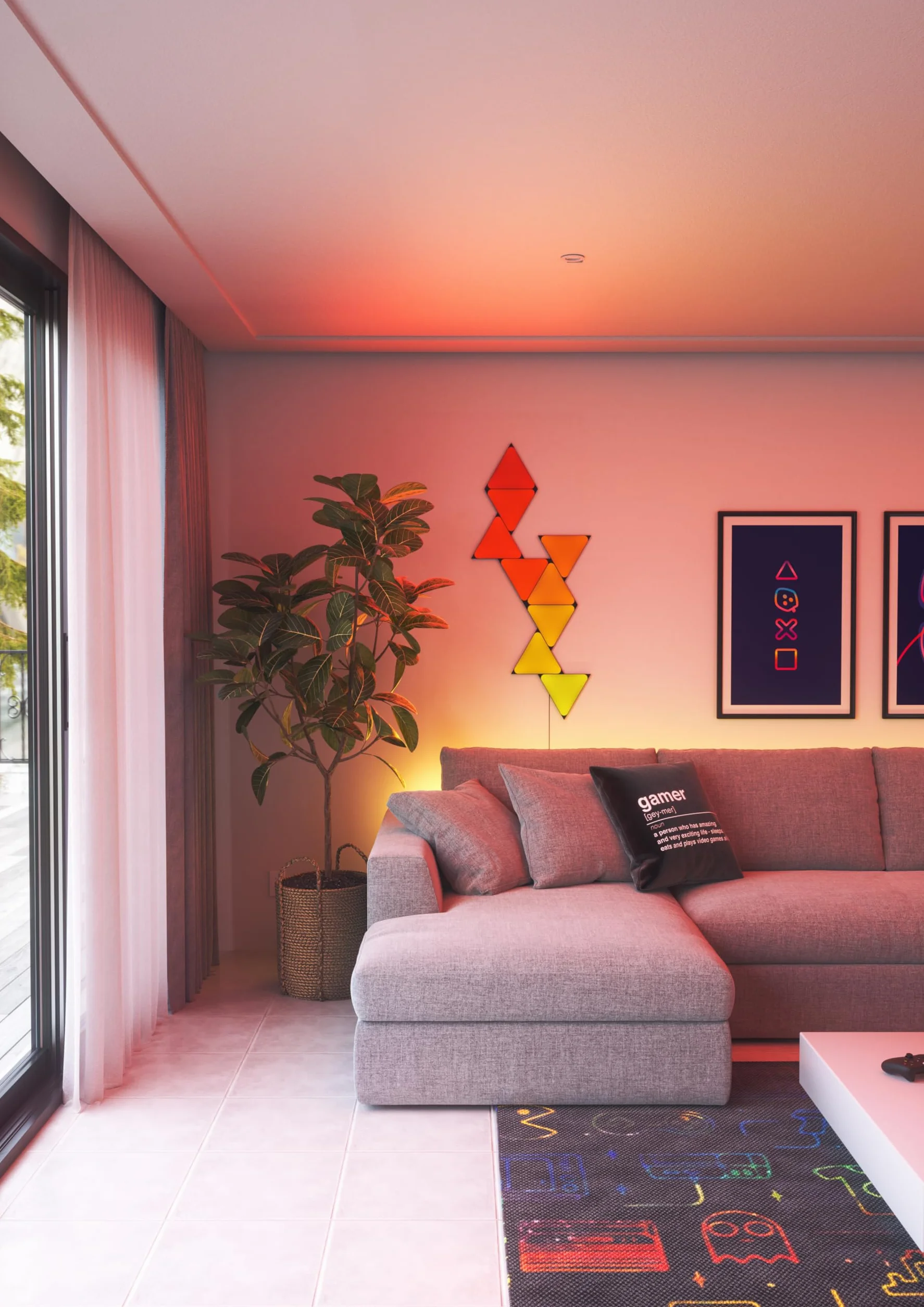 Nanoleaf Shapes Ultra Black Triangle Expansion Pack, 3 dodatkowe trójkąty LED - modułowe wewnętrzne kinkiety ścienne, inteligentne światła LED RGBW 16 M kolory WiFi, kompatybilne z Alexa