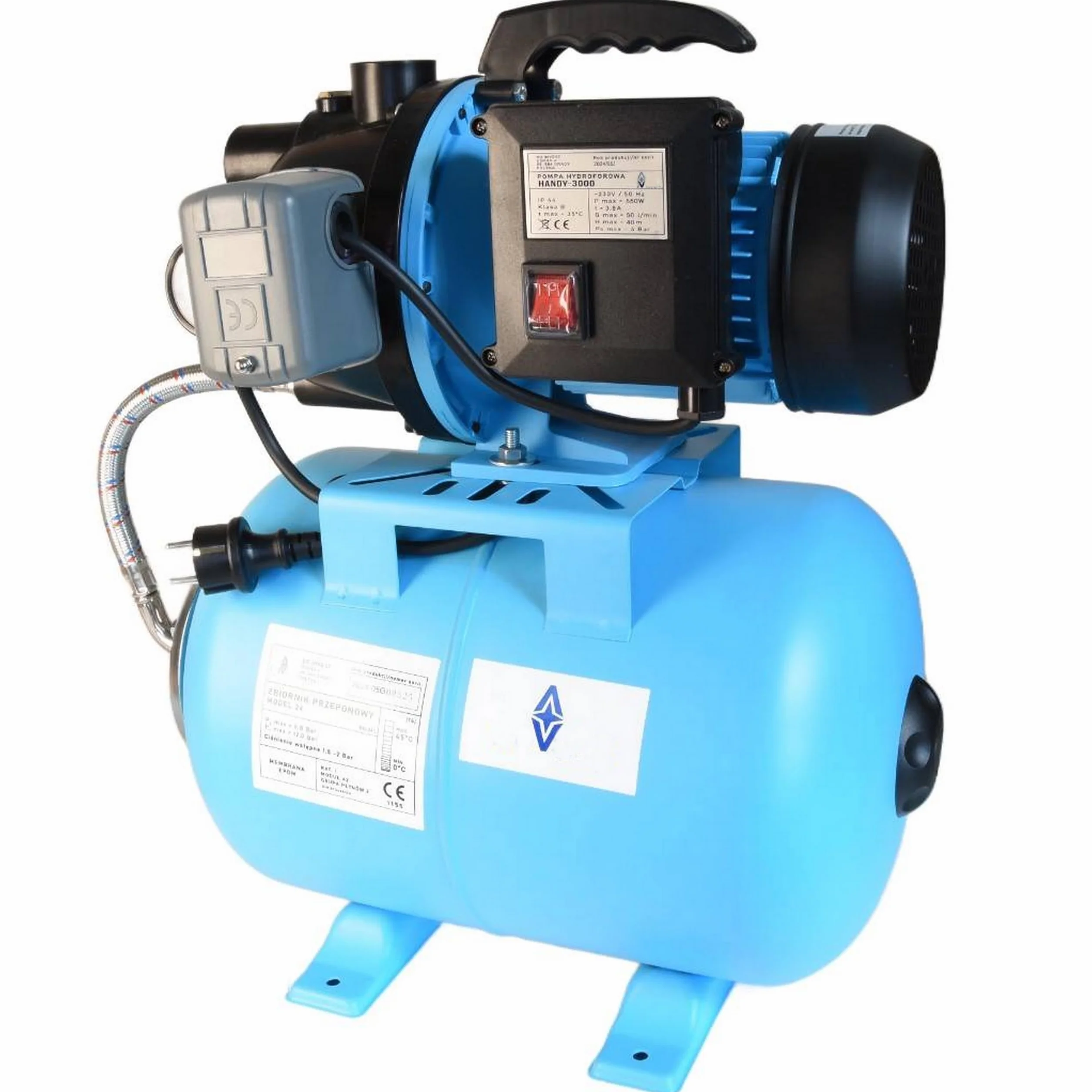 Hydrofor do Wody 24L ZESTAW HYDROFOROWY Pompa HANDY 3000 550W 3000l/h 40m