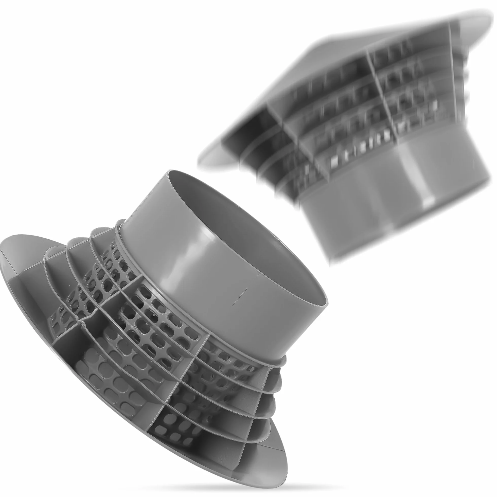 Millto™ Pokrywka Odpowietrzająca Dachowa PP Wywiewka Odpowietrznik Systemu Kanalizacji Kapturek Dachowy Rury Odpływowej (Szary | 110 mm)